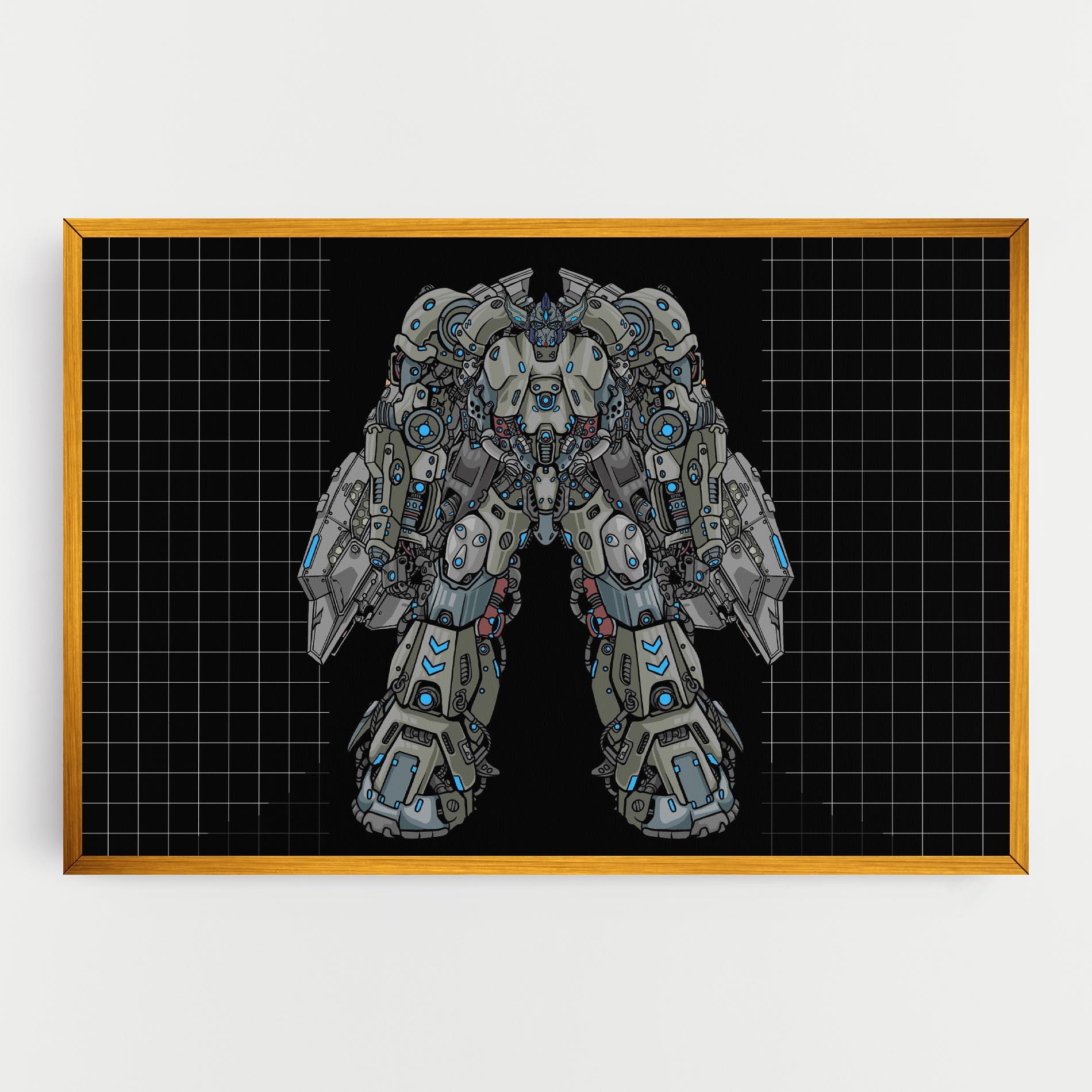 Tablou Canvas Grey Blue Robot mockup 0