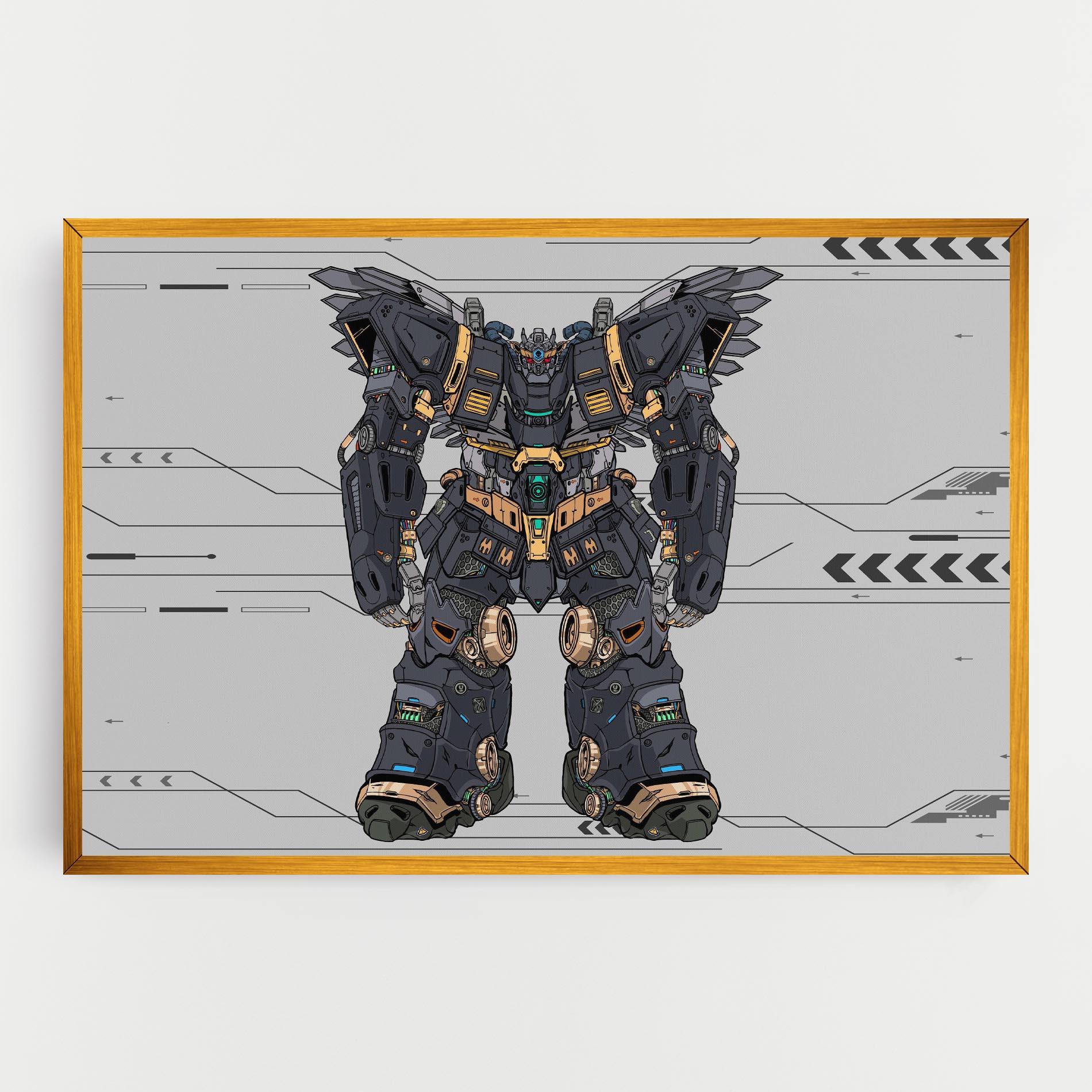 Tablou Canvas Grey Yelloy Robot mockup 0