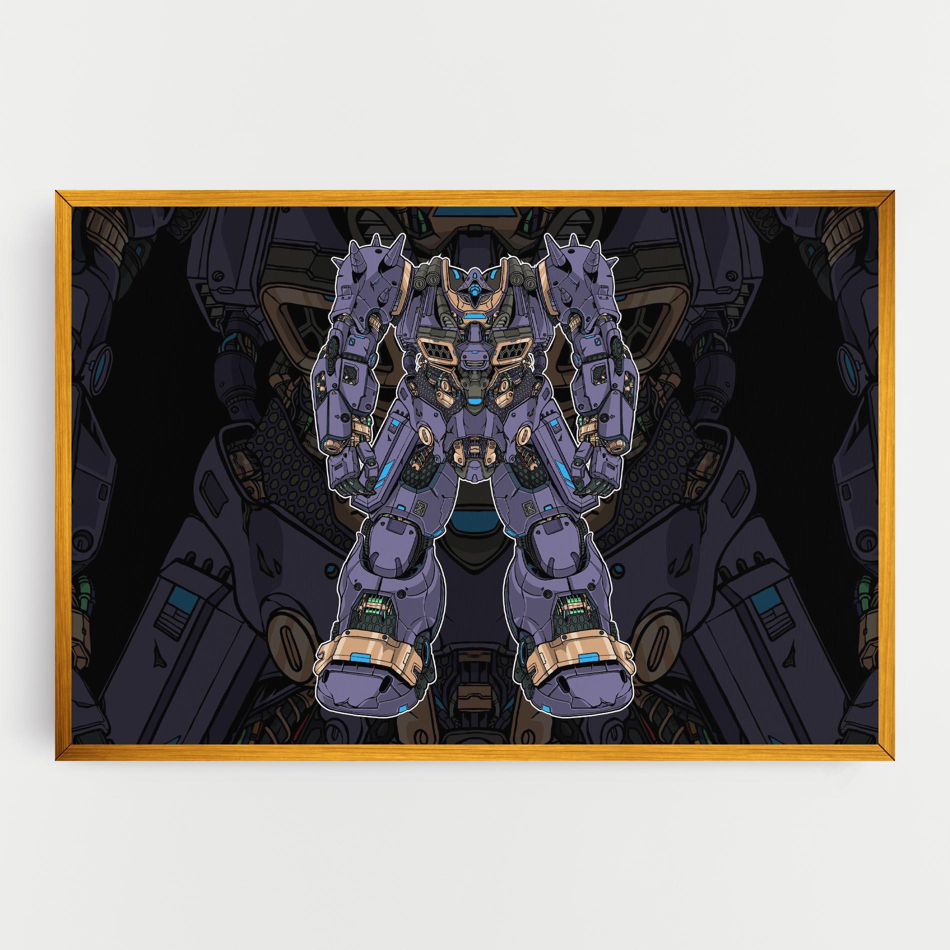 Tablou Canvas Purple Cream Robot mockup 0