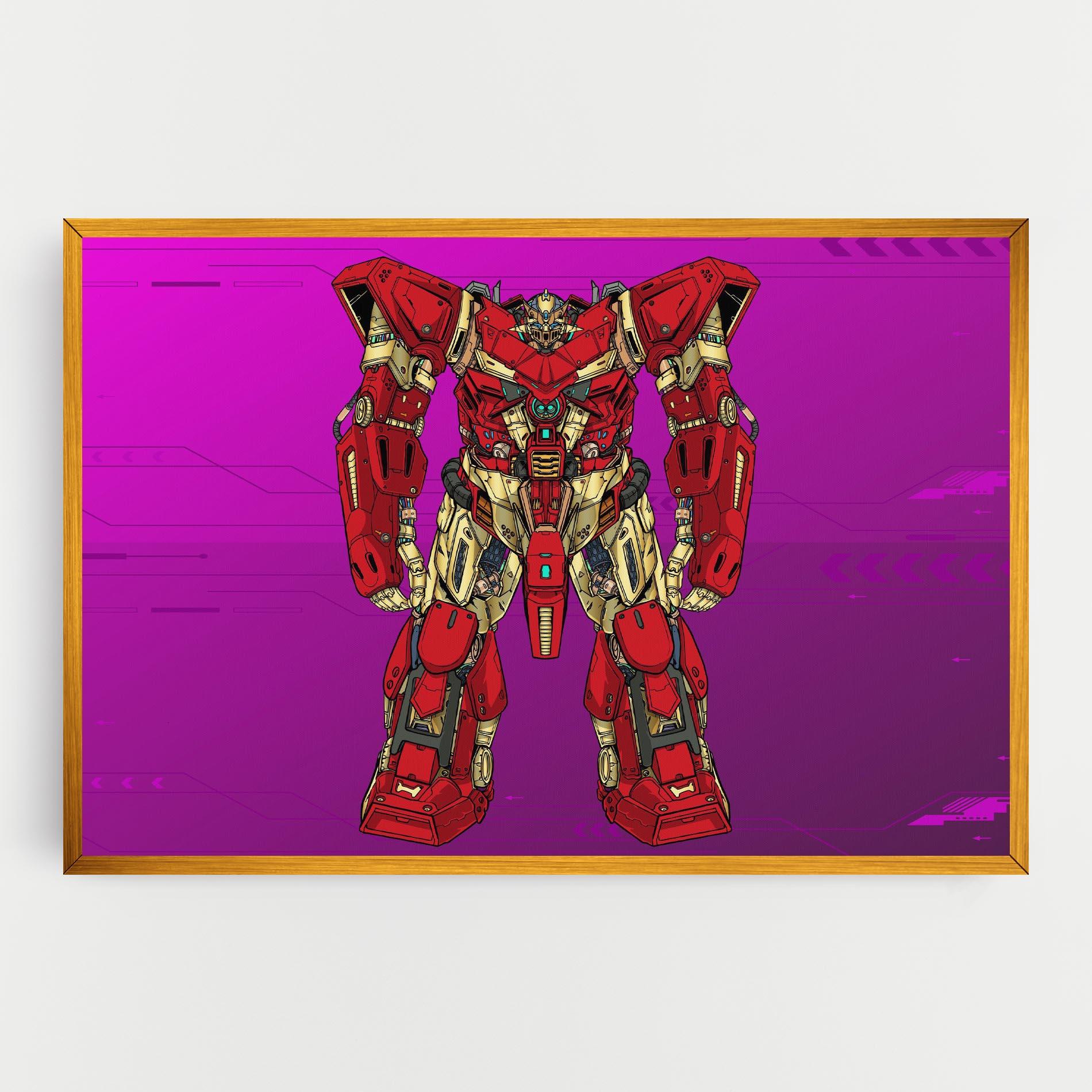 Tablou Canvas Red Cream Robot mockup 0
