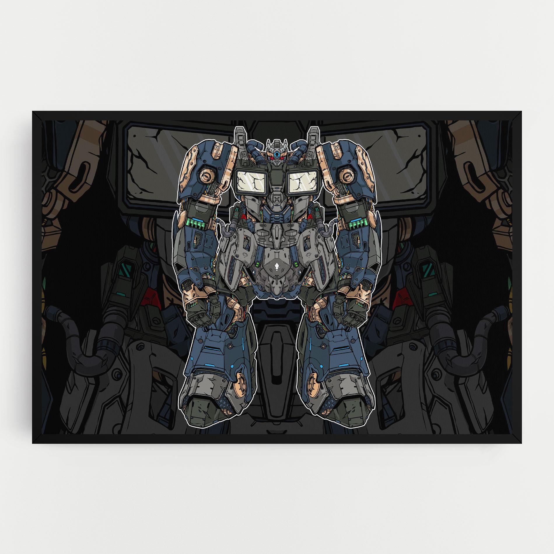 Tablou Canvas Blue Green Robot mockup 0
