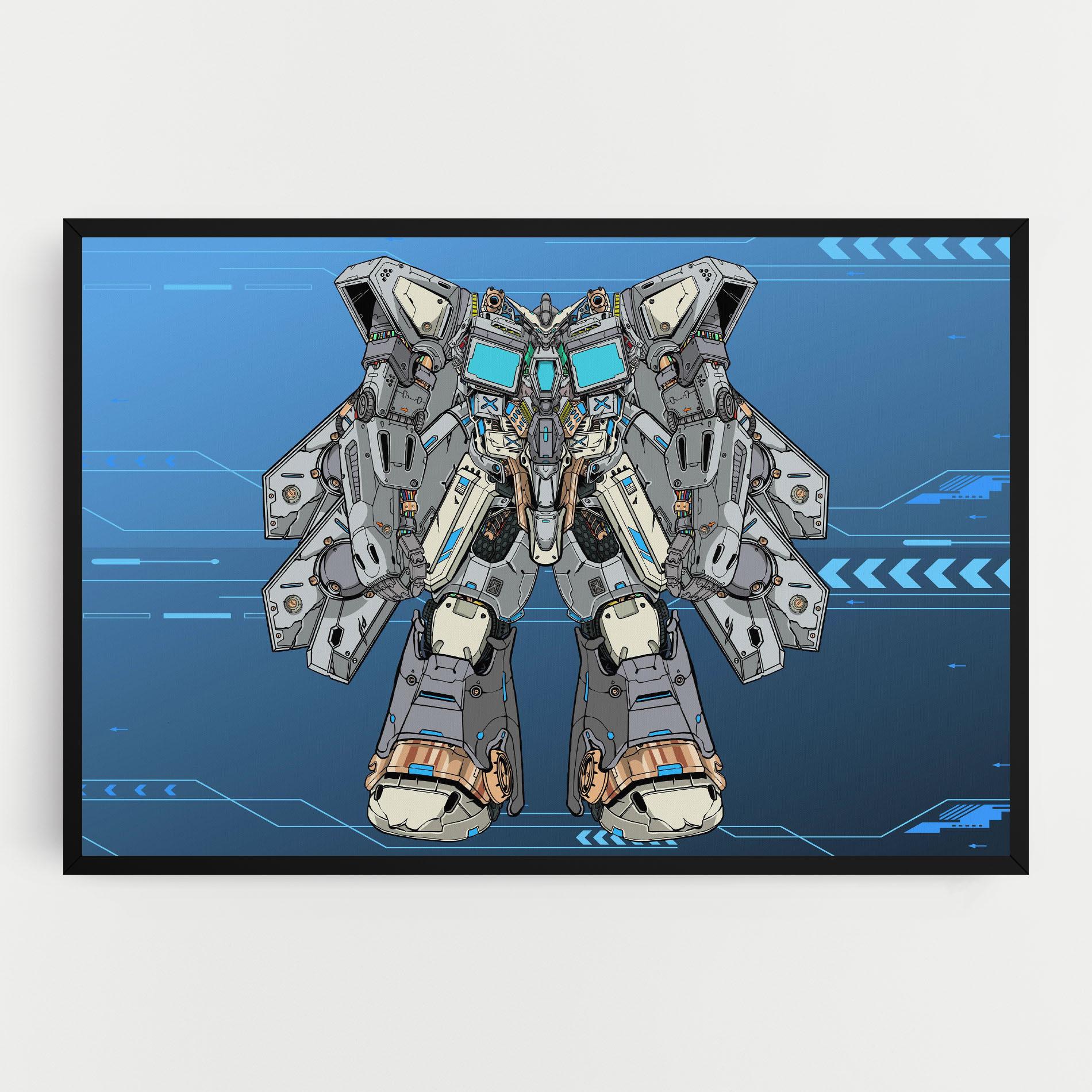 Tablou Canvas Blue Grey Robot mockup 0