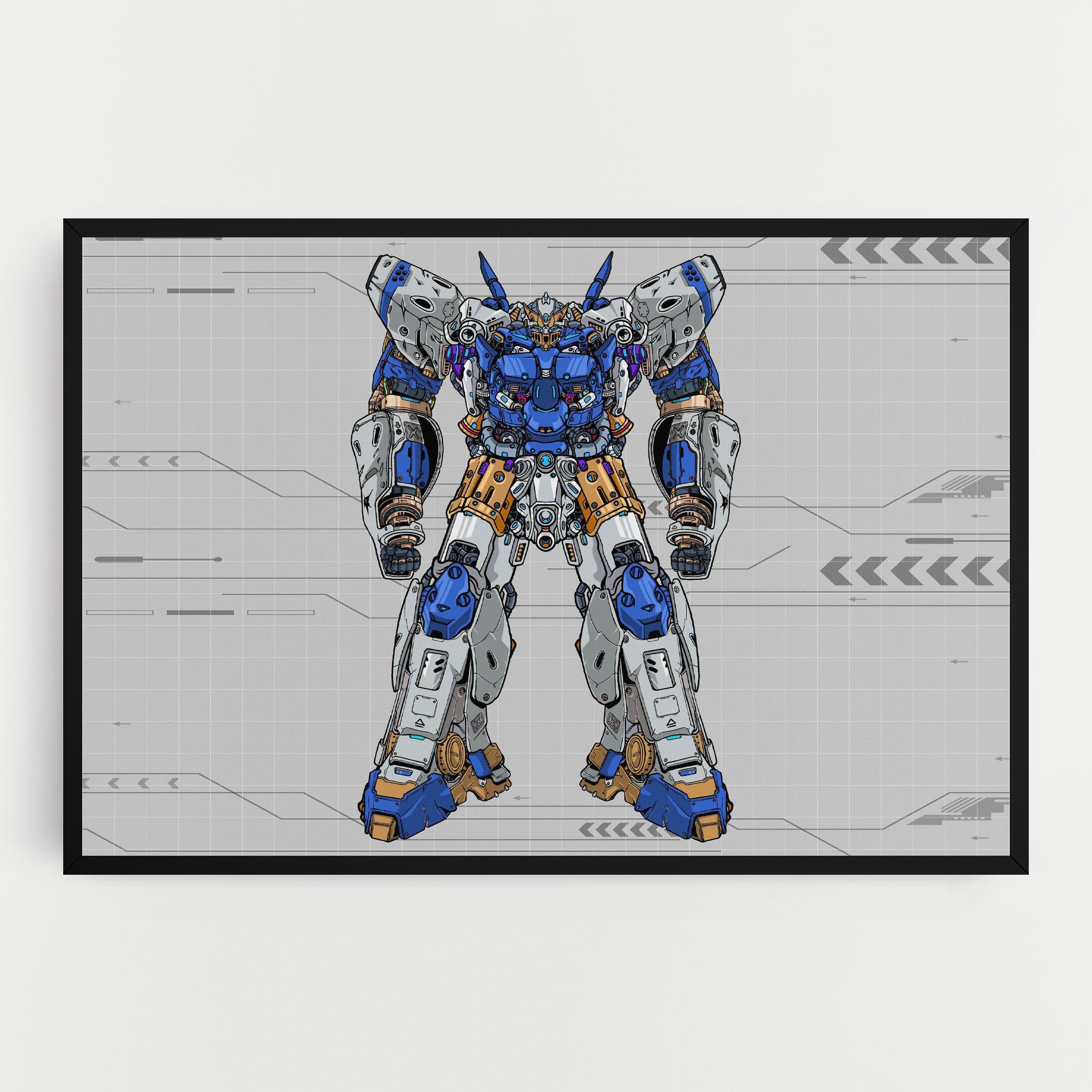 Tablou Canvas Blue Yellow Robot mockup 0