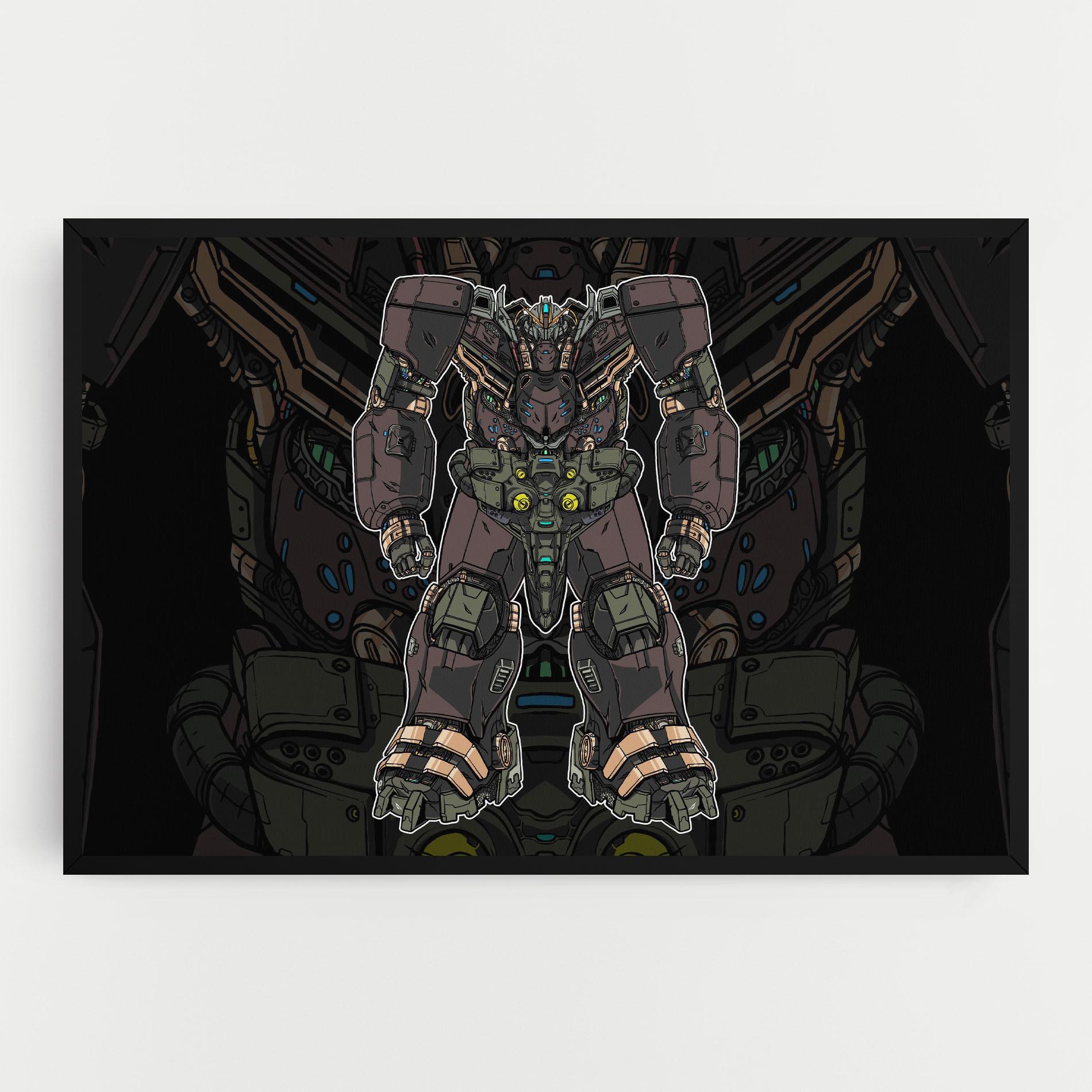 Tablou Canvas Brown Grey Robot mockup 0