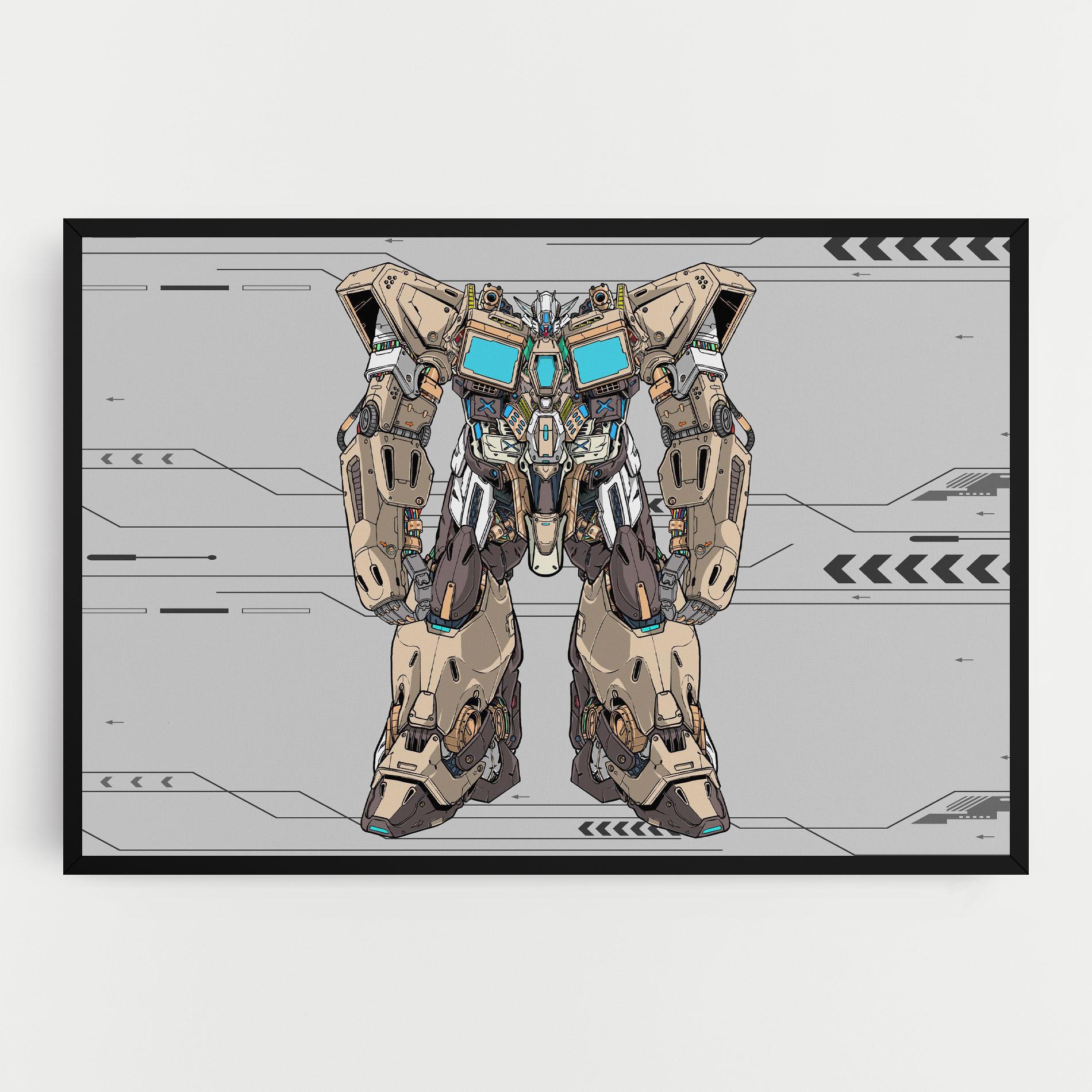 Tablou Canvas Cream Blue Robot mockup 0
