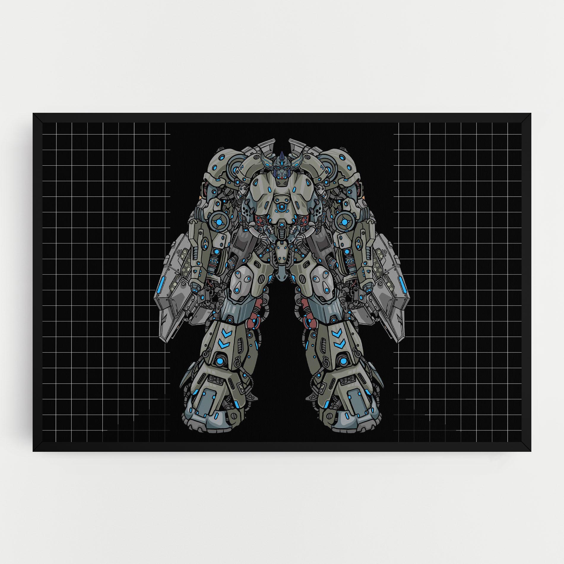 Tablou Canvas Grey Blue Robot mockup 0