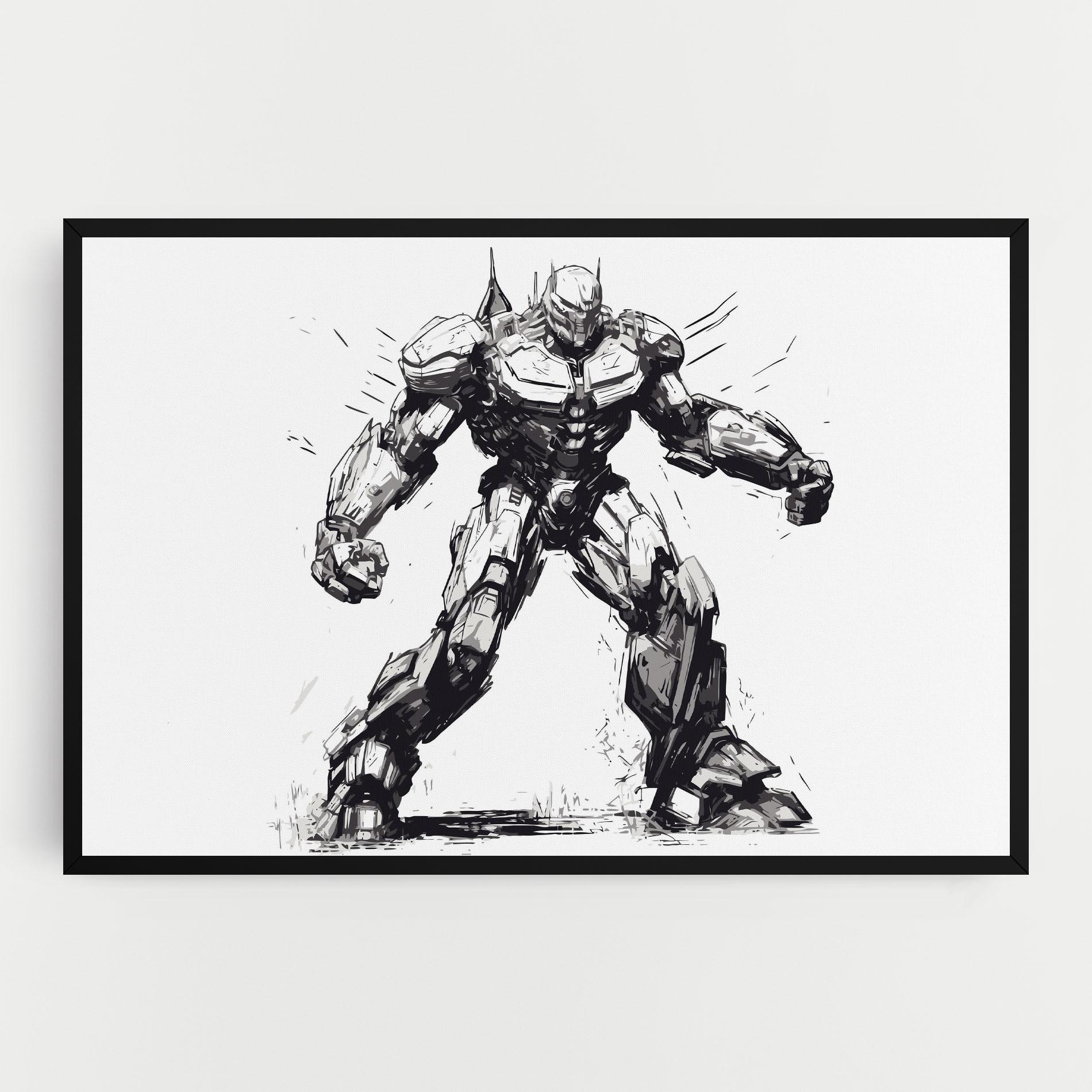 Tablou Canvas Grey White Robot mockup 0