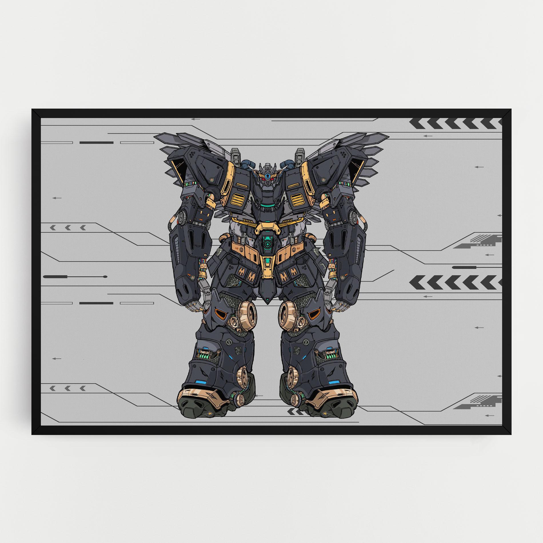 Tablou Canvas Grey Yelloy Robot mockup 0