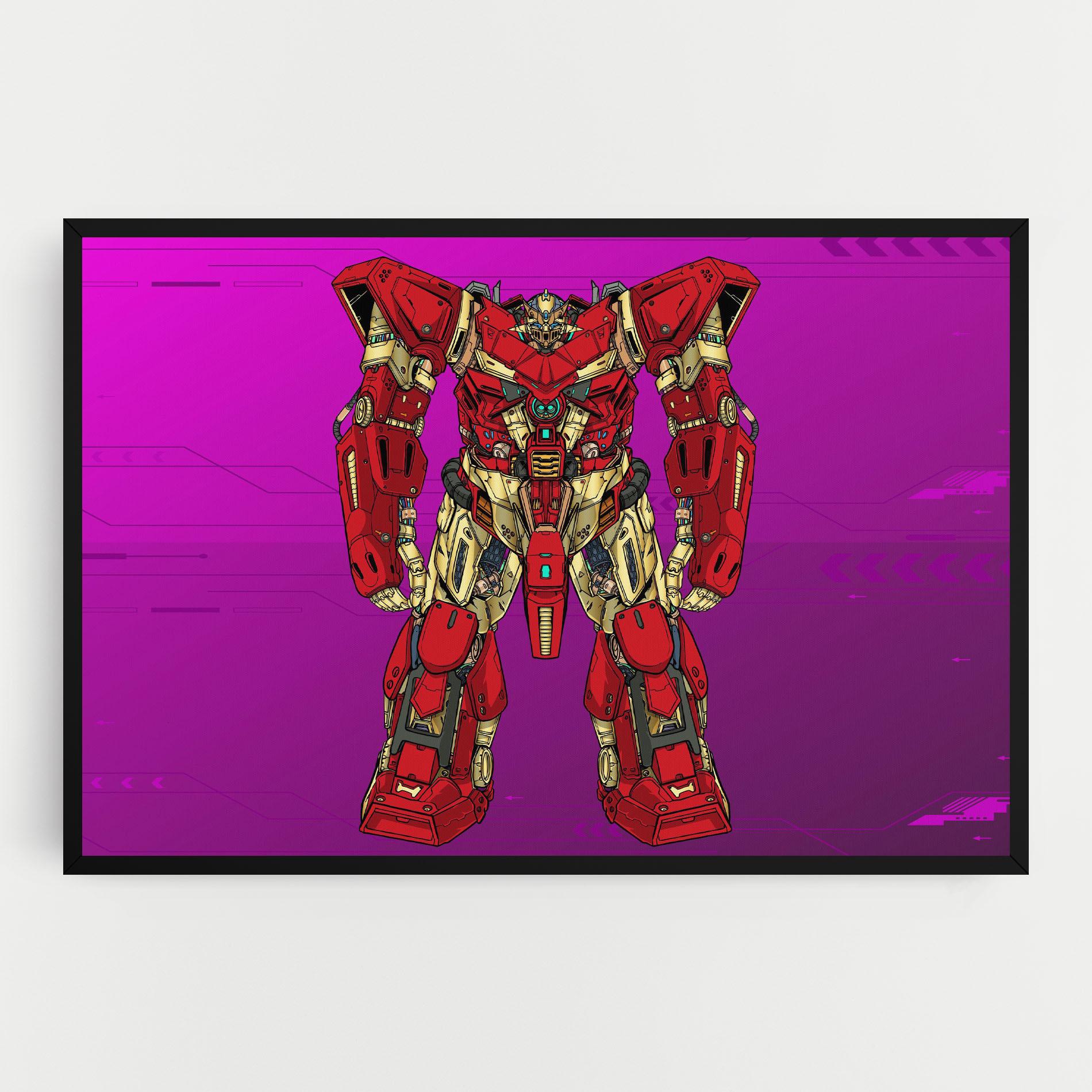 Tablou Canvas Red Cream Robot mockup 0