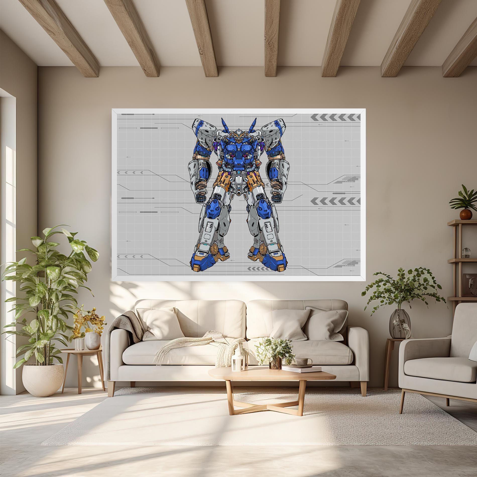 Blue Yellow Robot mockup 6