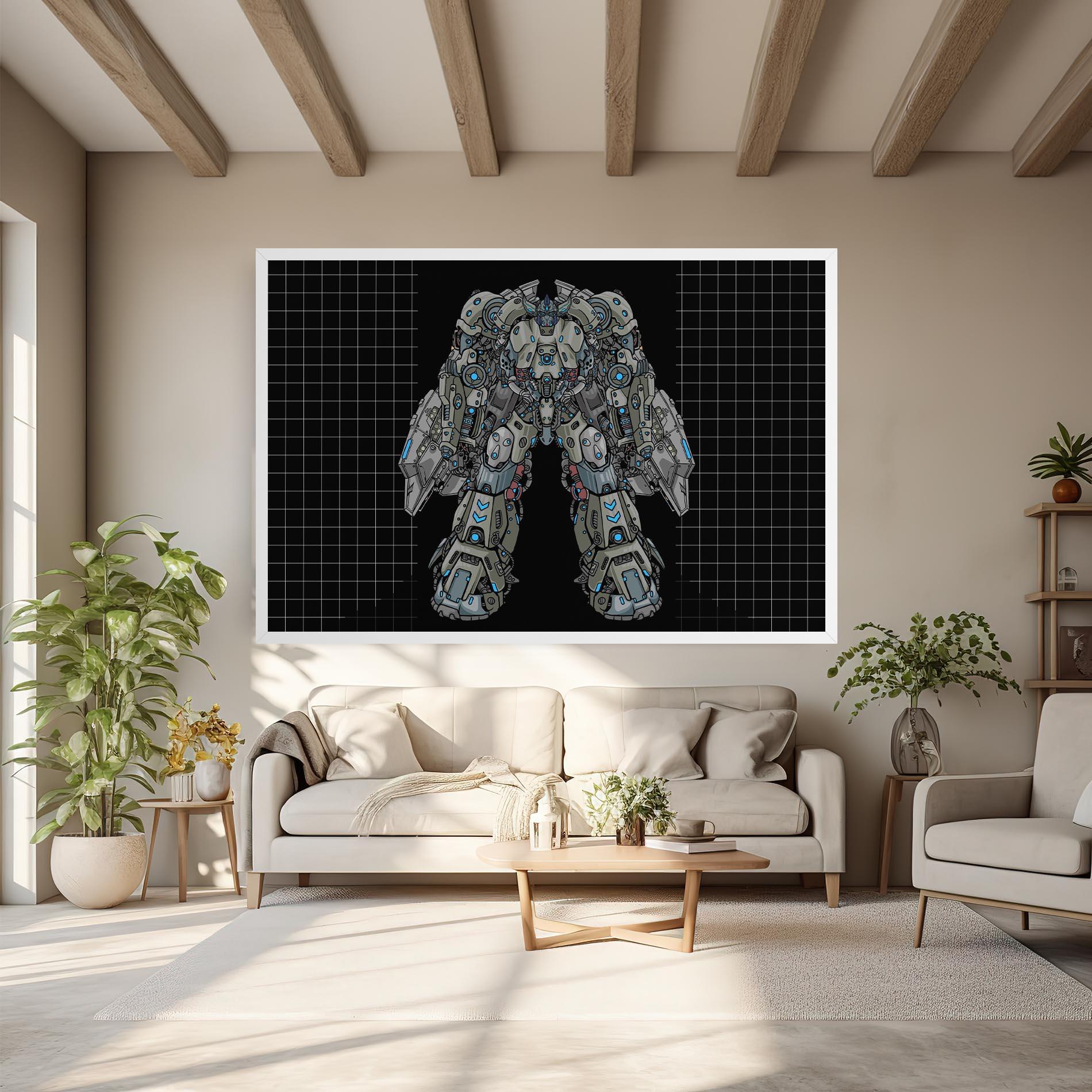Tablou Canvas Grey Blue Robot mockup 6