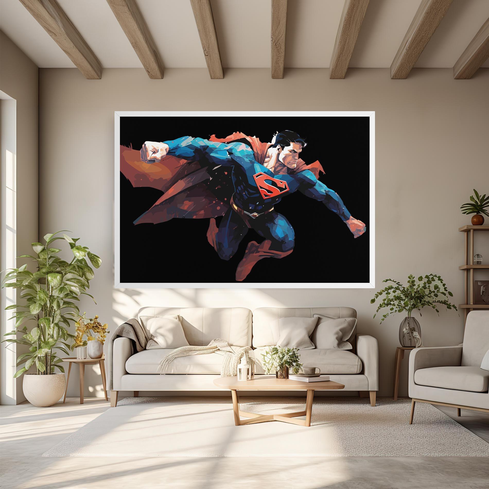 Tablou Canvas Superman Jump mockup 6