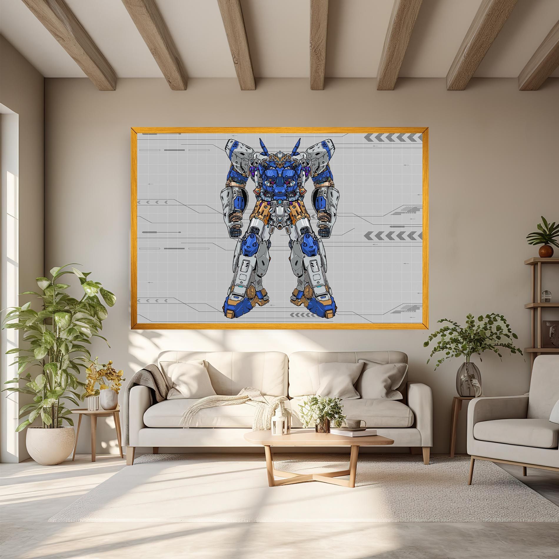 Blue Yellow Robot mockup 6