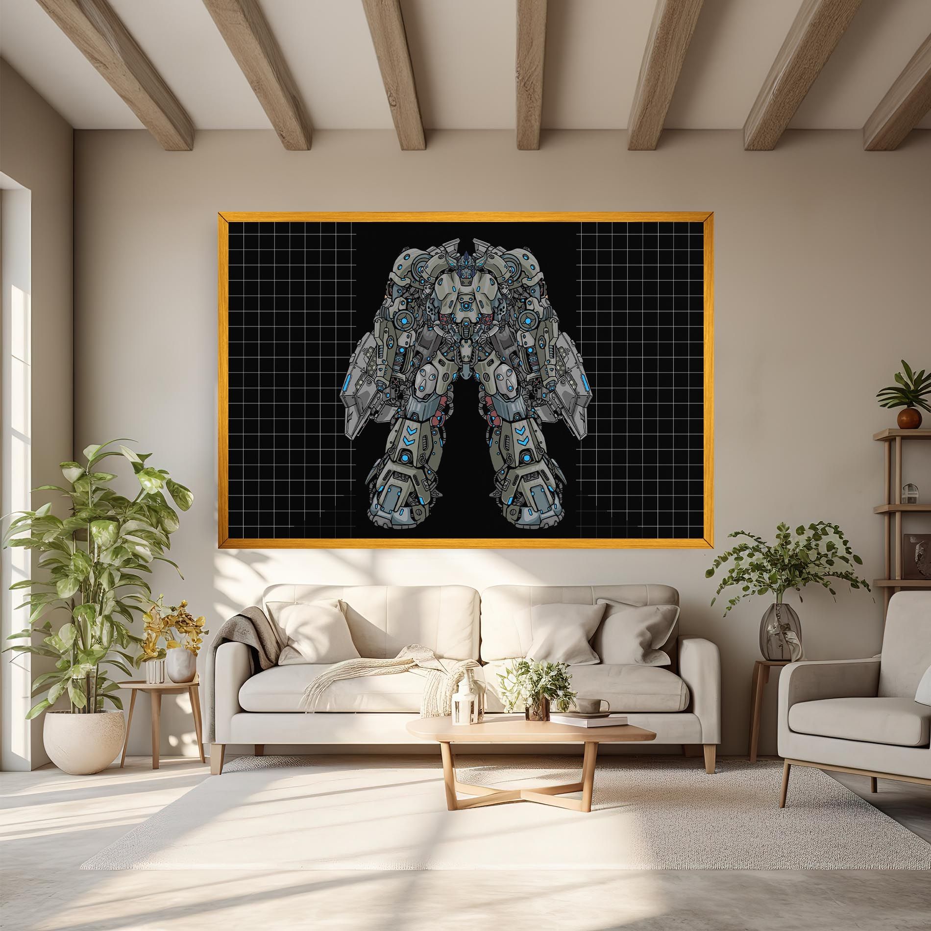 Grey Blue Robot mockup 6