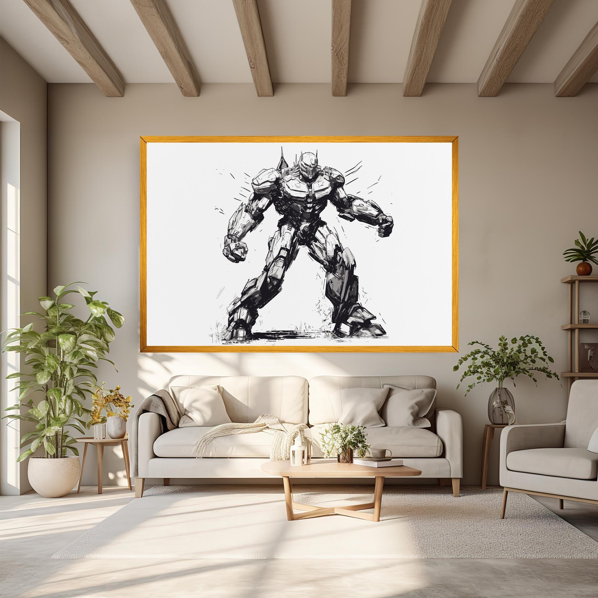 Tablou Canvas Grey White Robot mockup 6