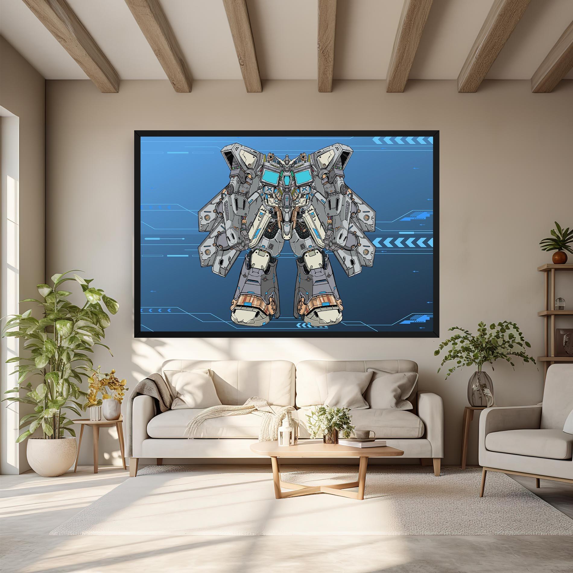 Tablou Canvas Blue Grey Robot mockup 6