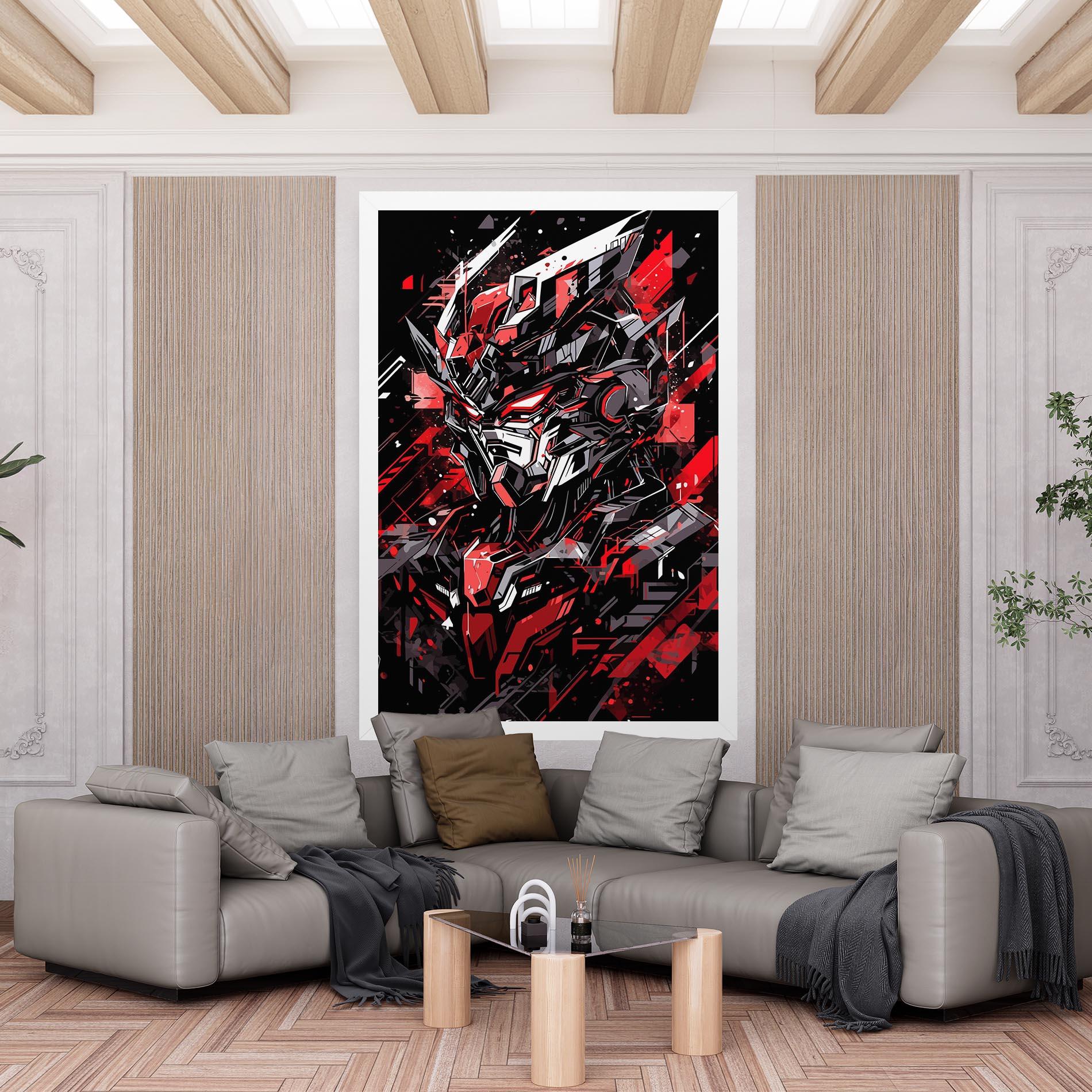 Tablou Canvas Red Grey Robot mockup 6