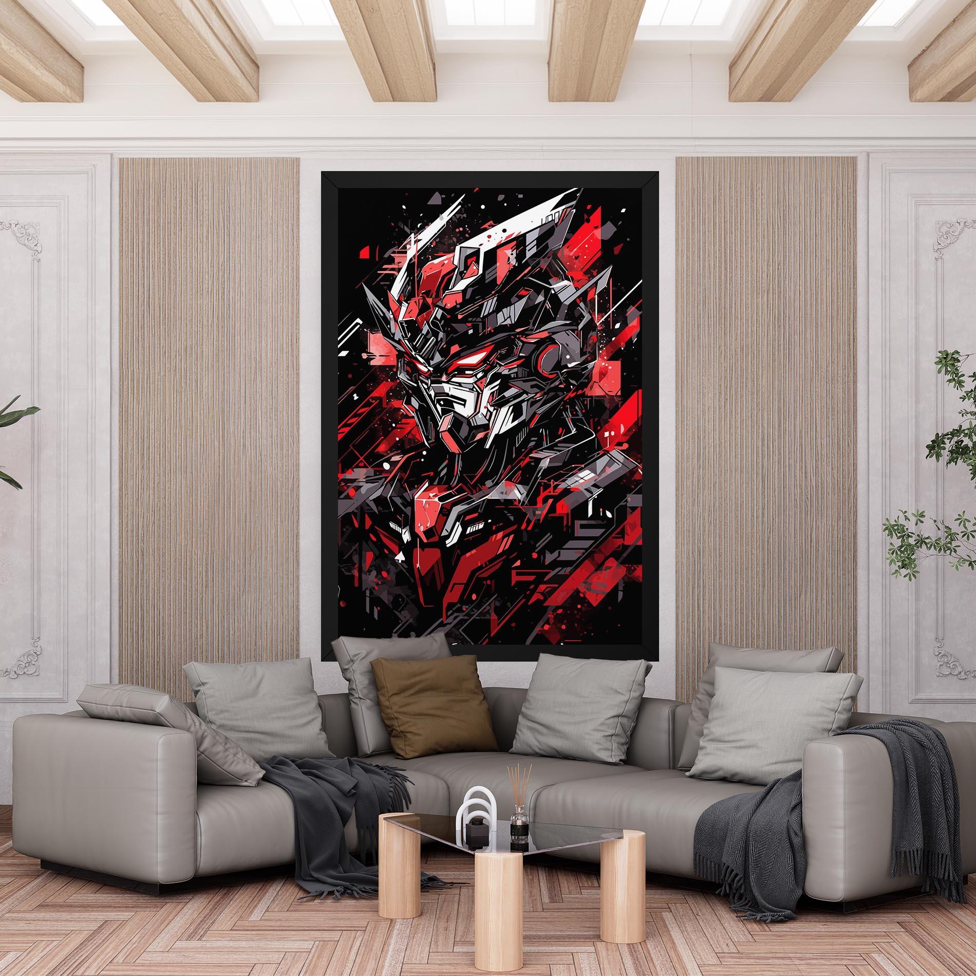 Tablou Canvas Red Grey Robot mockup 6