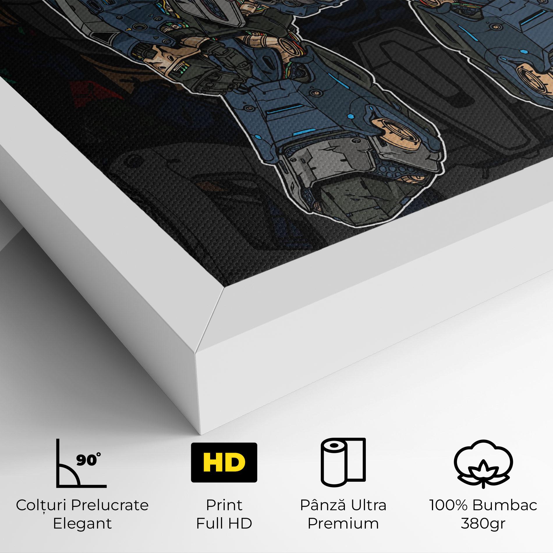 Tablou Canvas Blue Green Robot mockup 4