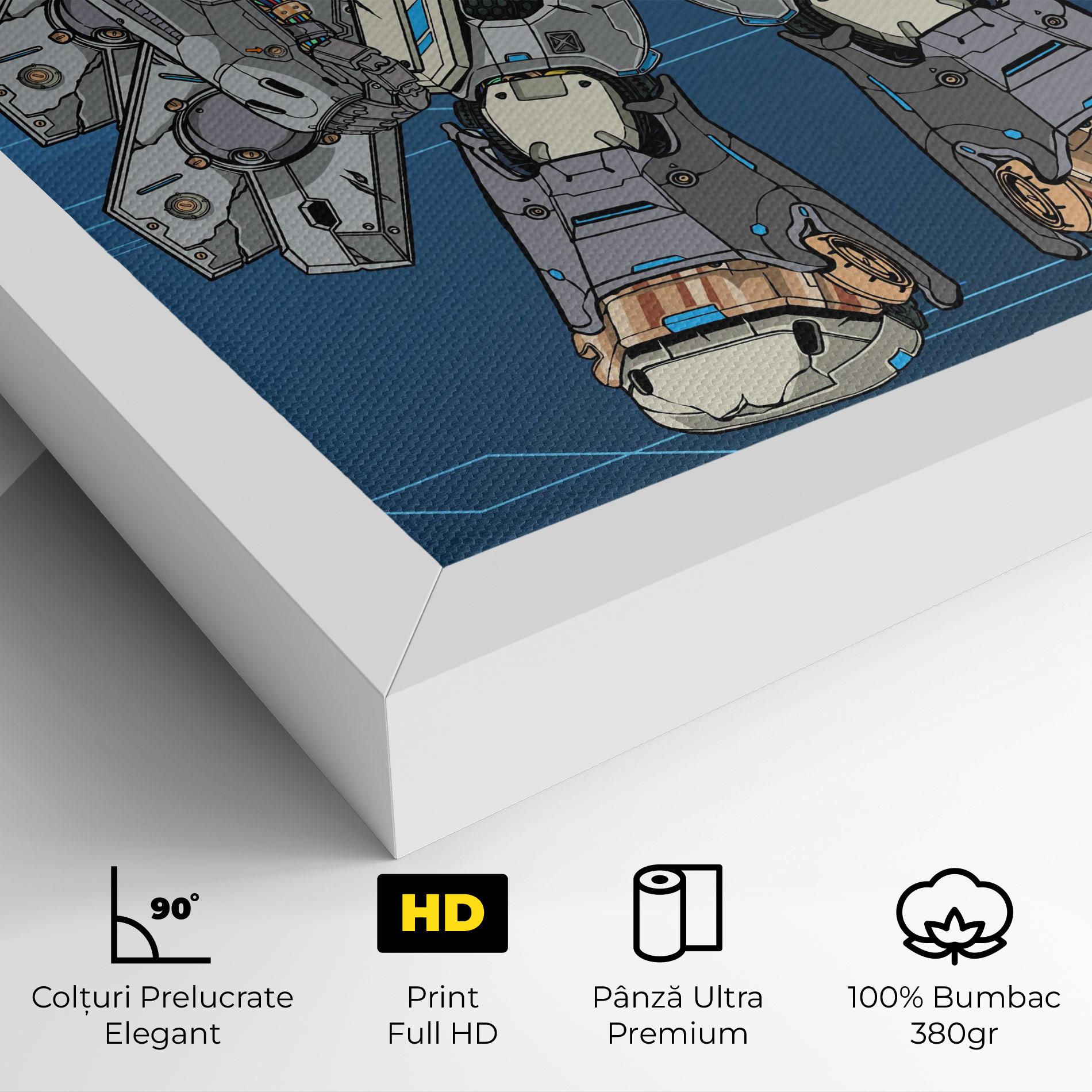 Tablou Canvas Blue Grey Robot mockup 4