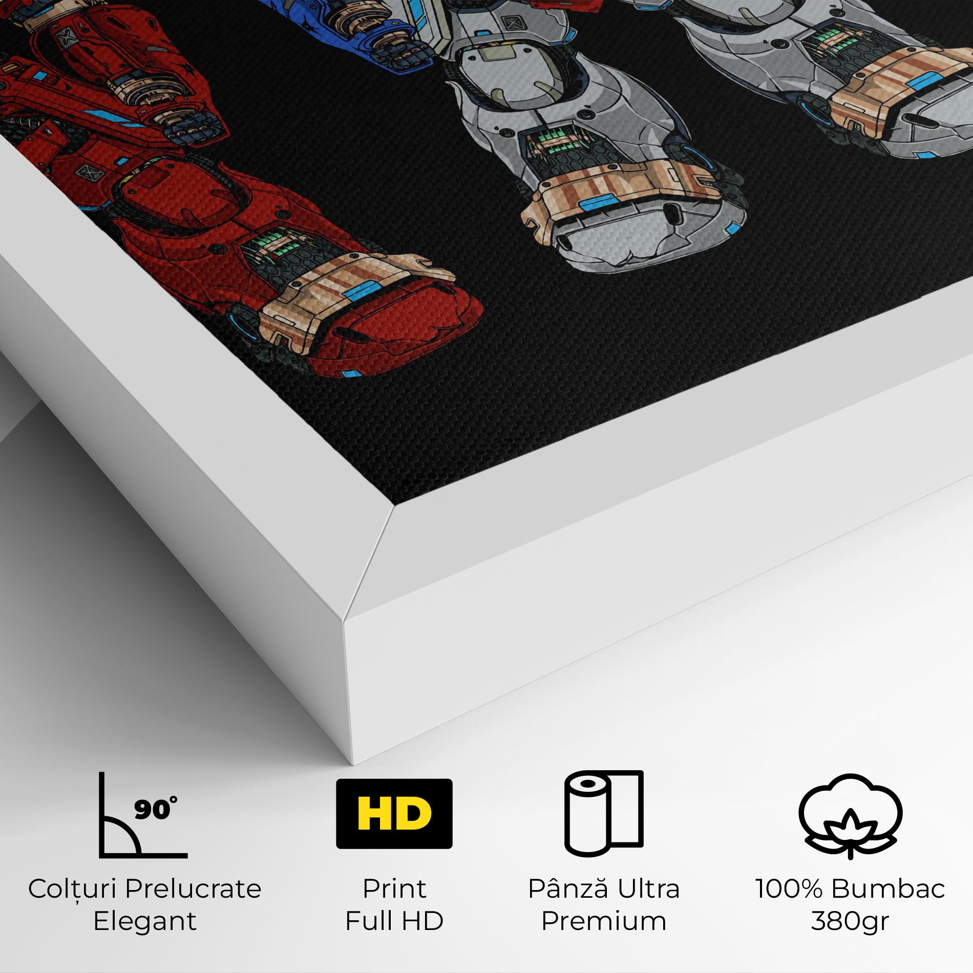 Tablou Canvas Blue Red Robots mockup 4