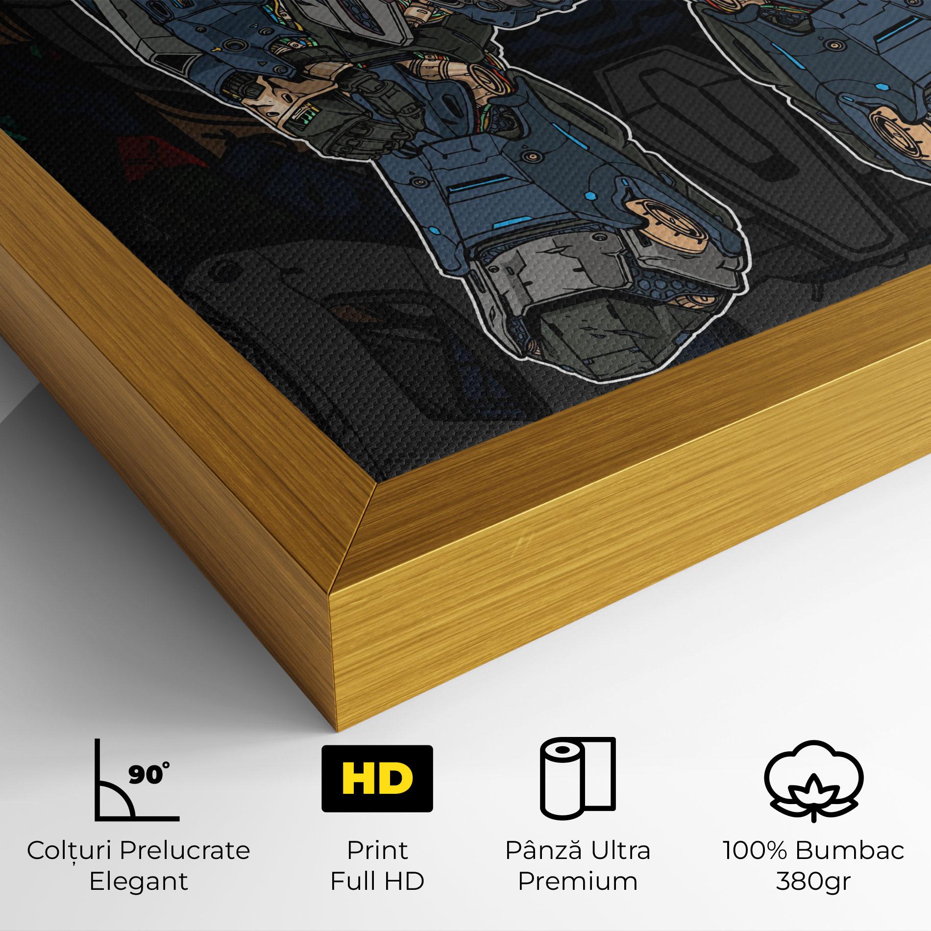 Tablou Canvas Blue Green Robot mockup 4