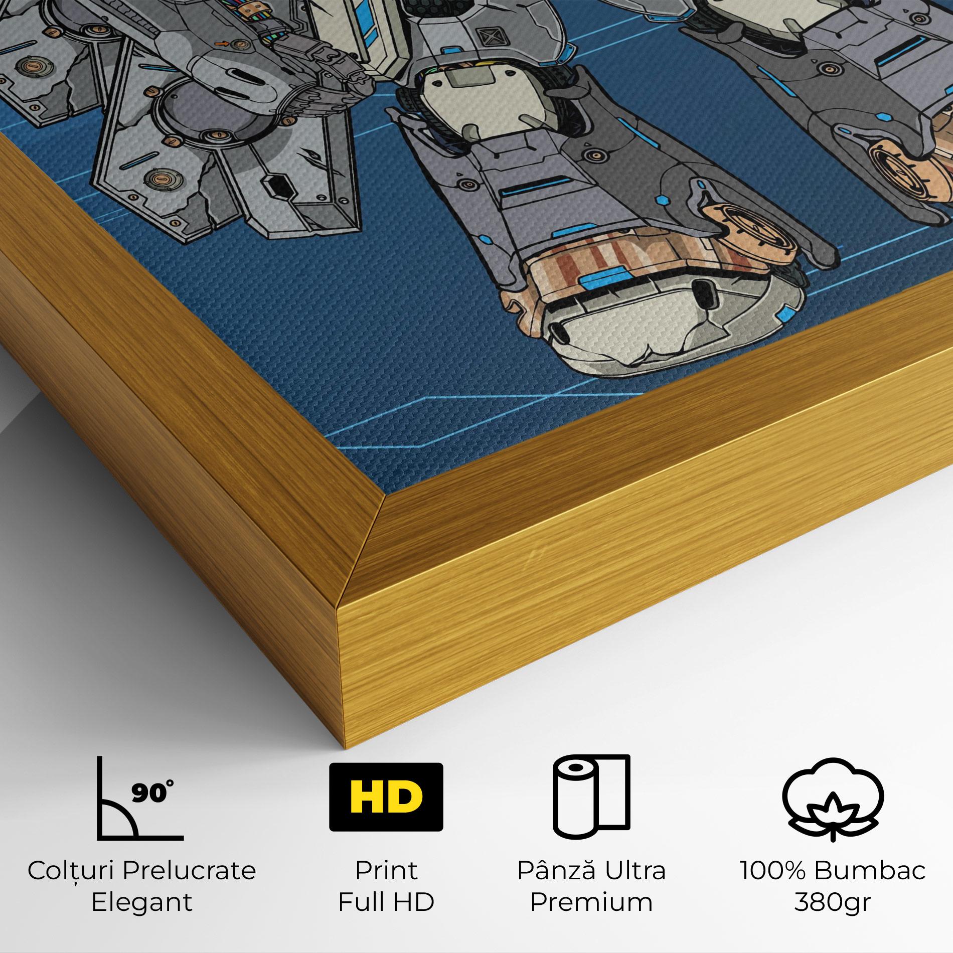 Tablou Canvas Blue Grey Robot mockup 4