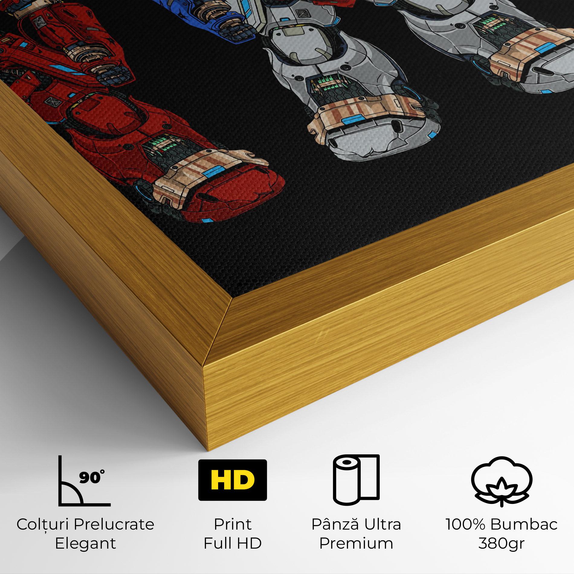 Tablou Canvas Blue Red Robots mockup 4