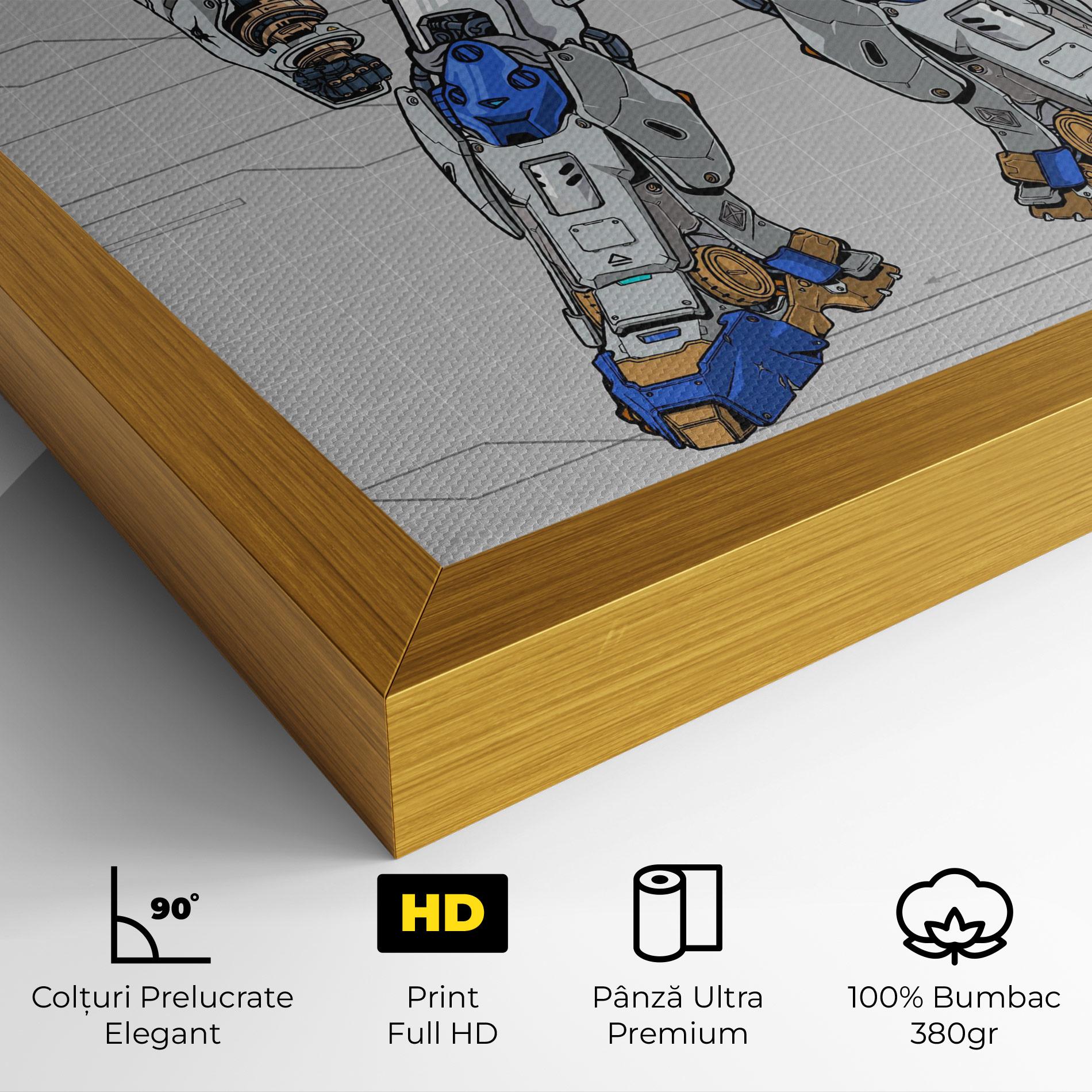 Tablou Canvas Blue Yellow Robot mockup 4