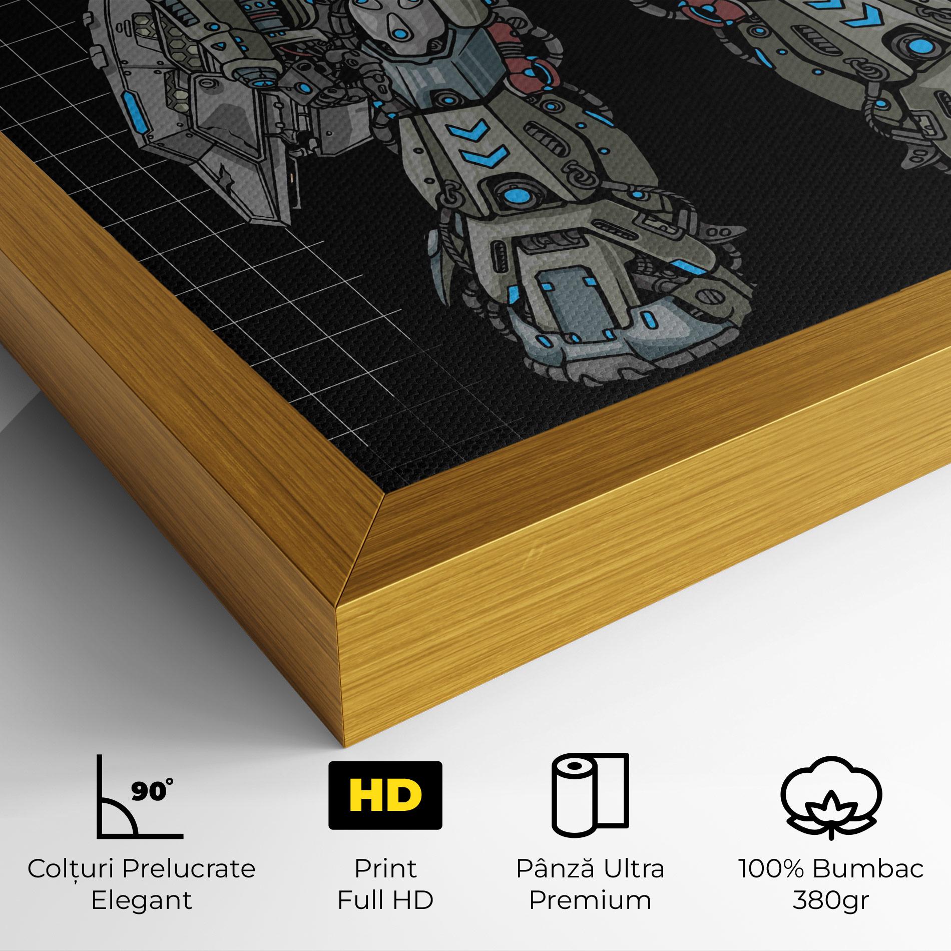 Tablou Canvas Grey Blue Robot mockup 4