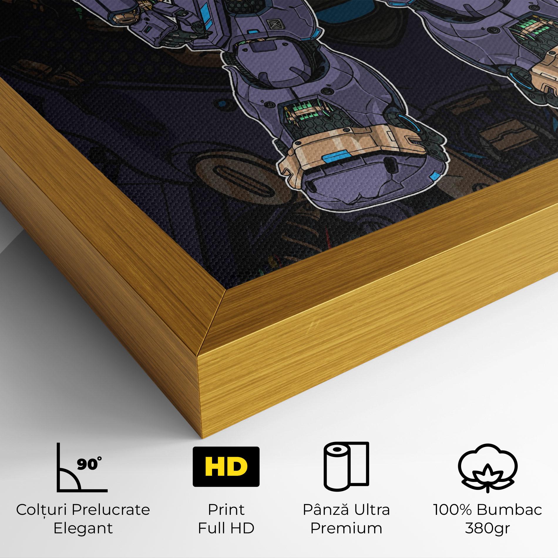 Tablou Canvas Purple Cream Robot mockup 4