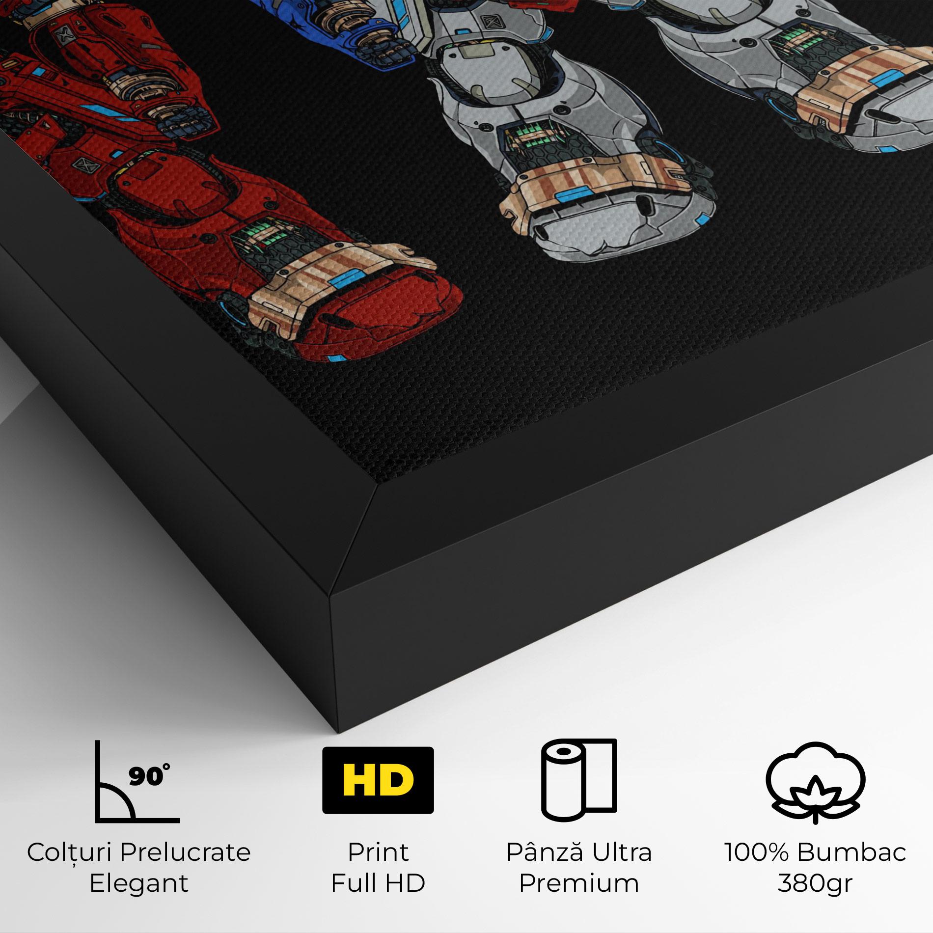 Tablou Canvas Blue Red Robots mockup 4