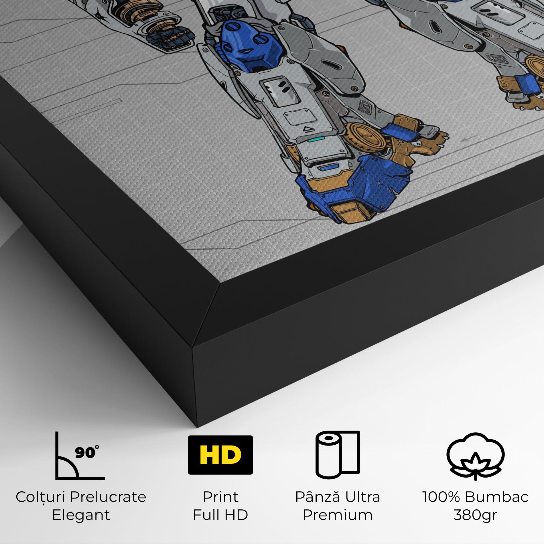Tablou Canvas Blue Yellow Robot mockup 4