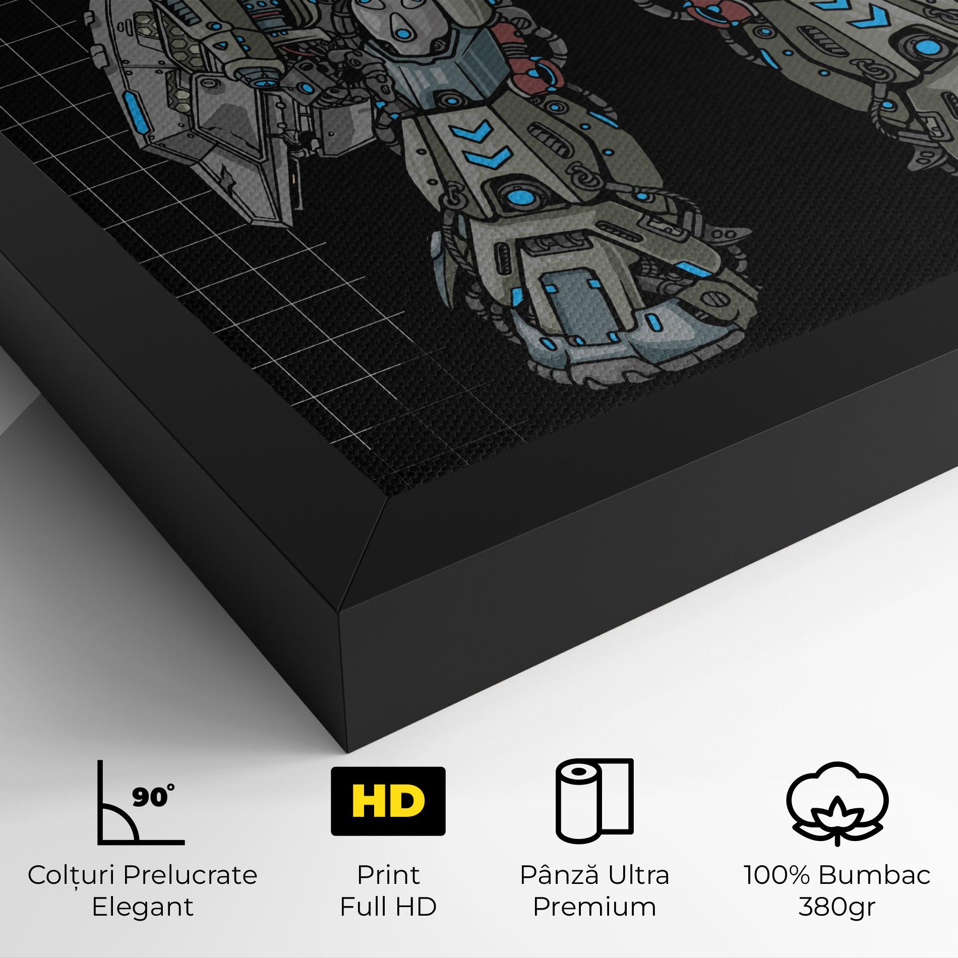 Tablou Canvas Grey Blue Robot mockup 4