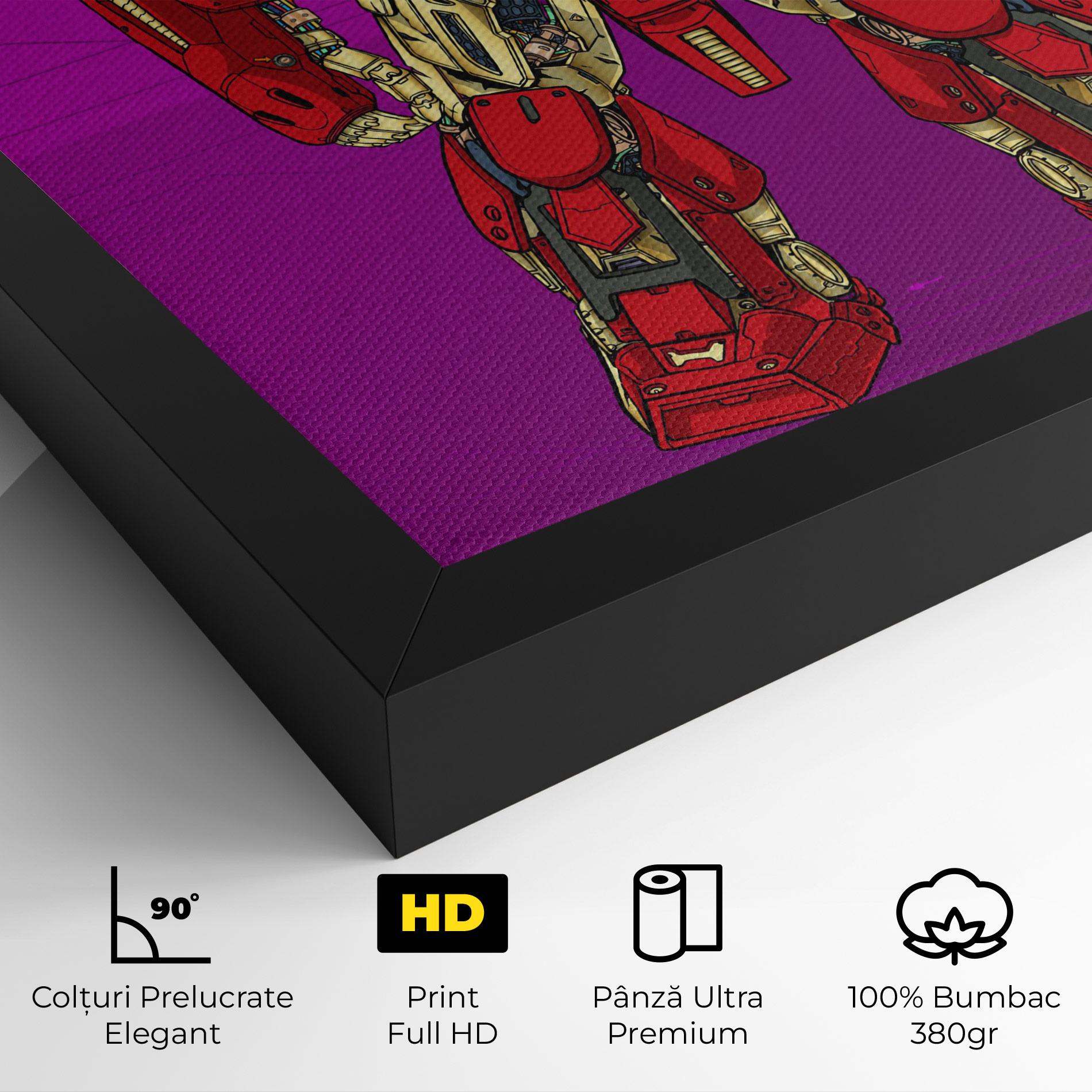 Tablou Canvas Red Cream Robot mockup 4