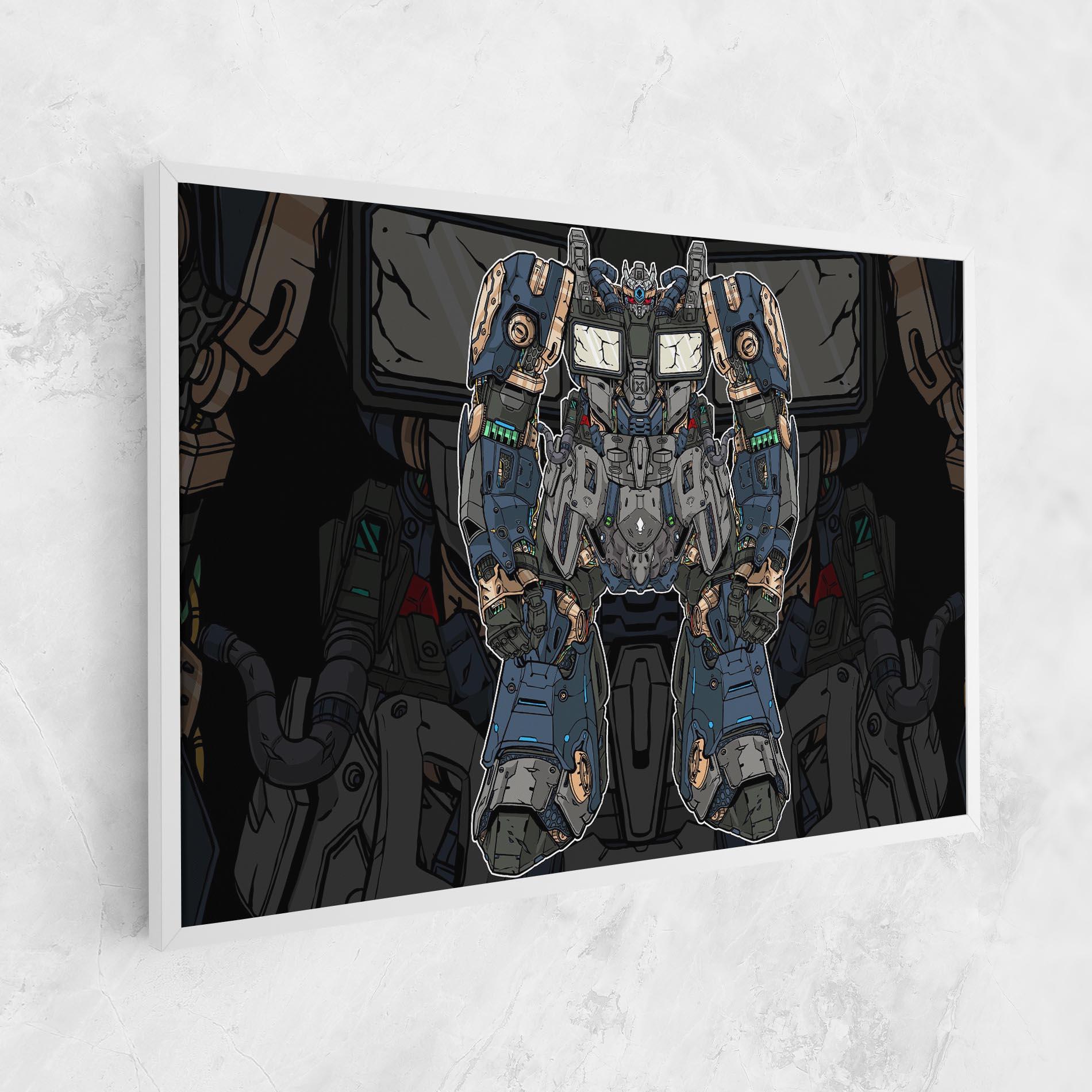 Tablou Canvas Blue Green Robot mockup 1