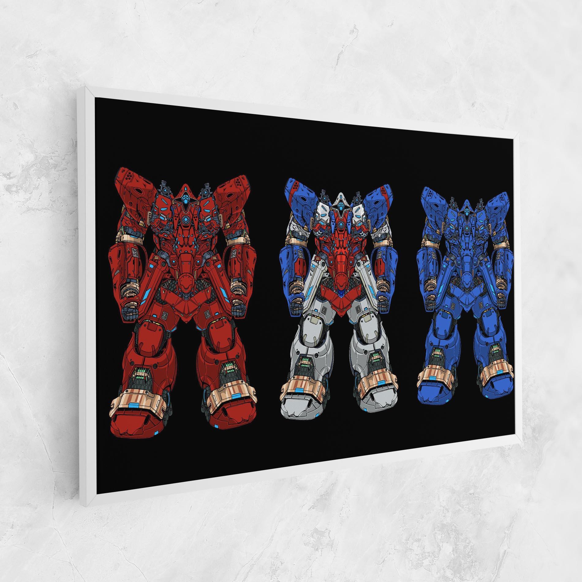 Tablou Canvas Blue Red Robots mockup 1