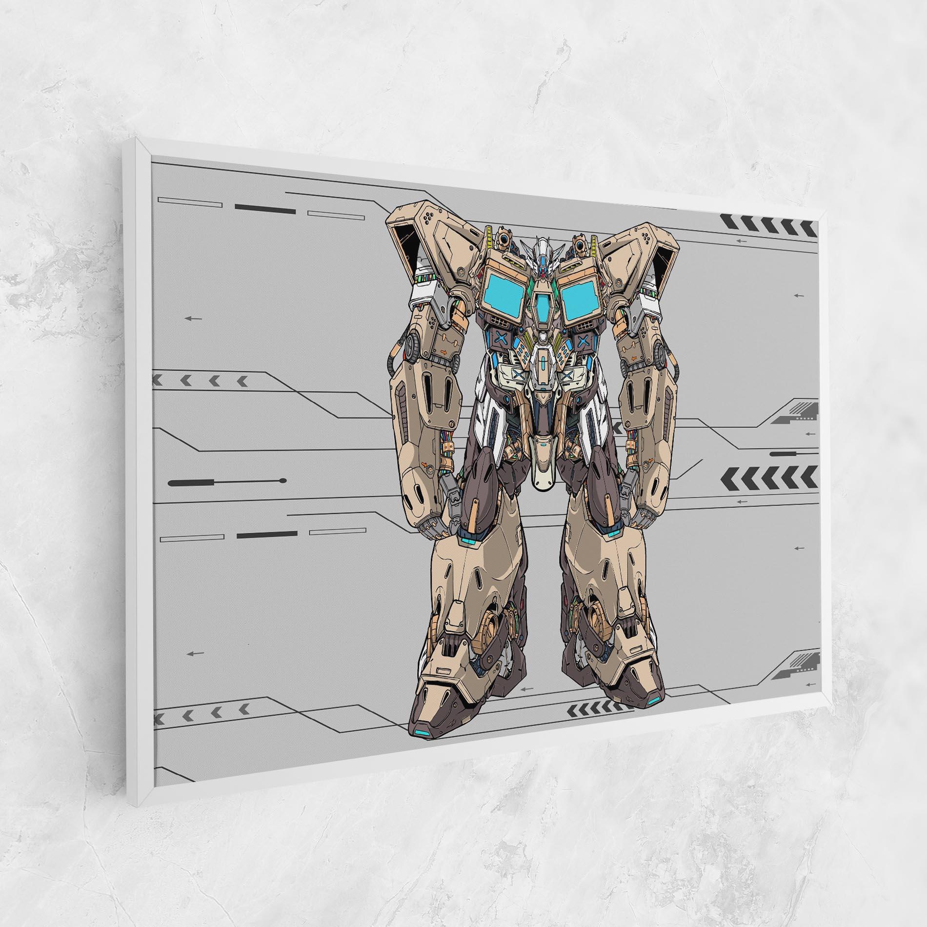 Tablou Canvas Cream Blue Robot mockup 1