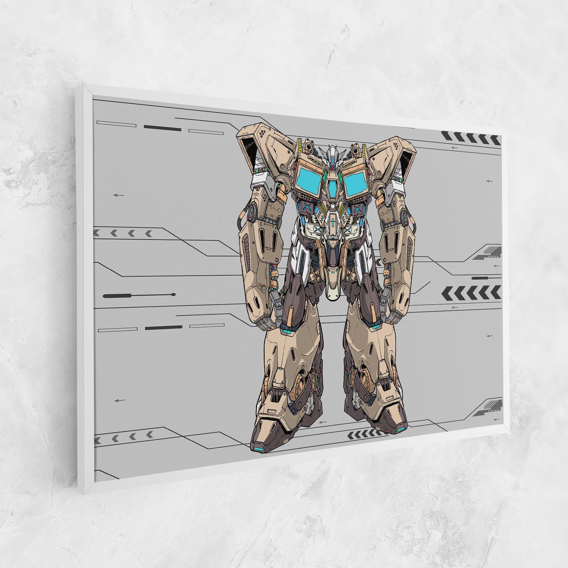 Cream Blue Robot mockup 1