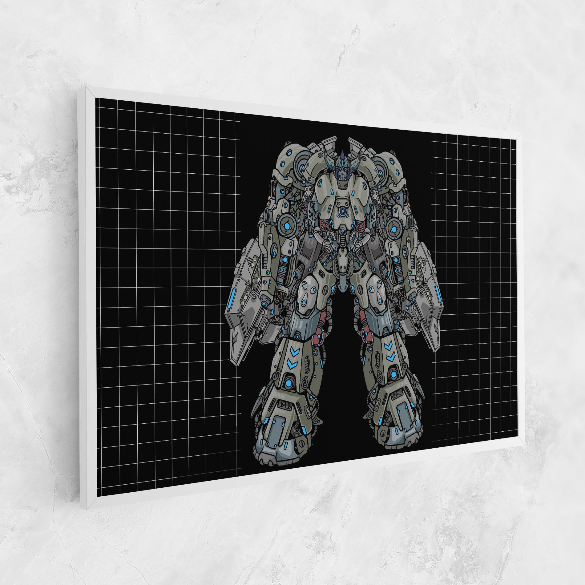 Tablou Canvas Grey Blue Robot mockup 1