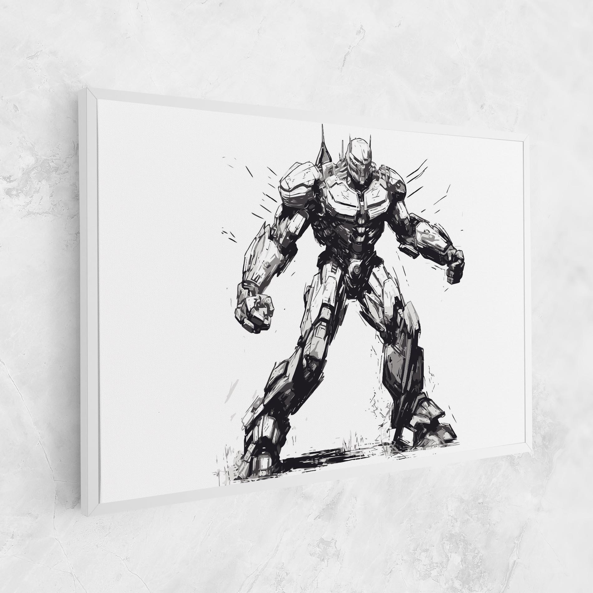 Tablou Canvas Grey White Robot mockup 1