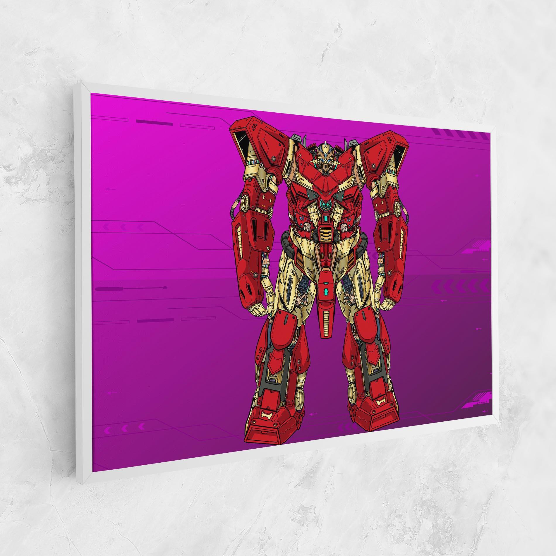 Tablou Canvas Red Cream Robot mockup 1