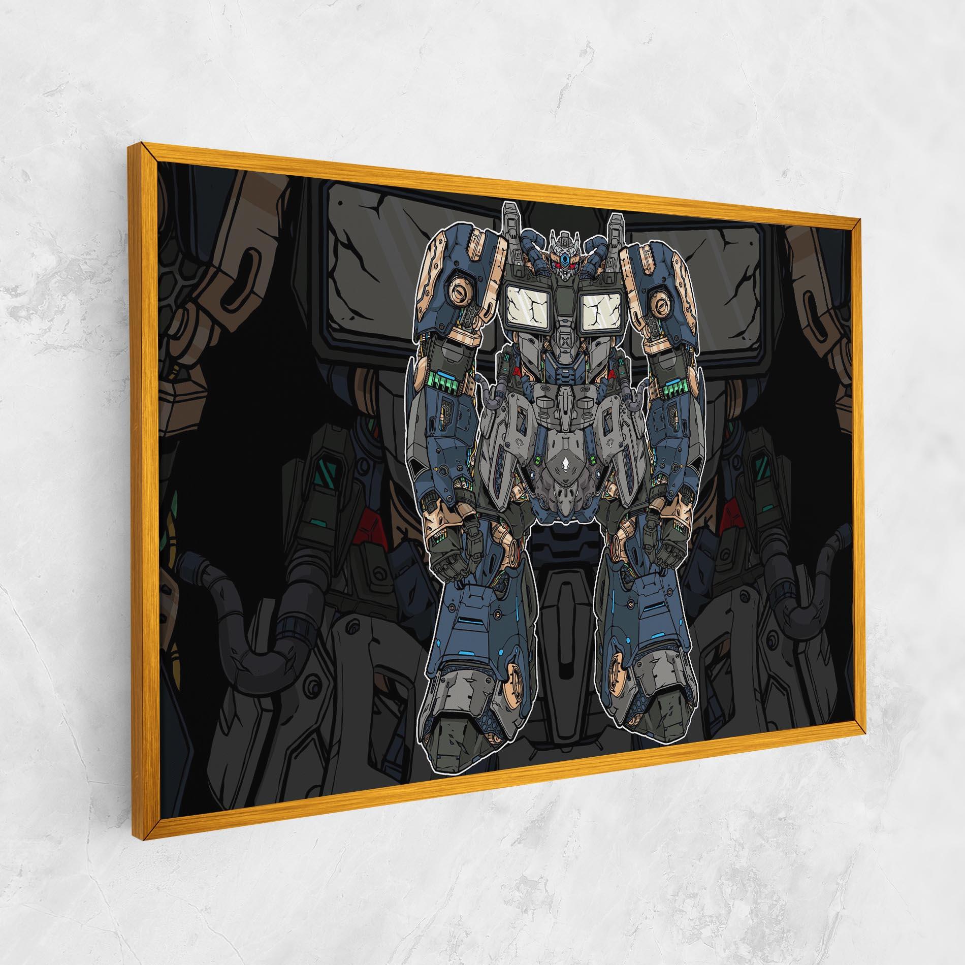 Tablou Canvas Blue Green Robot mockup 1