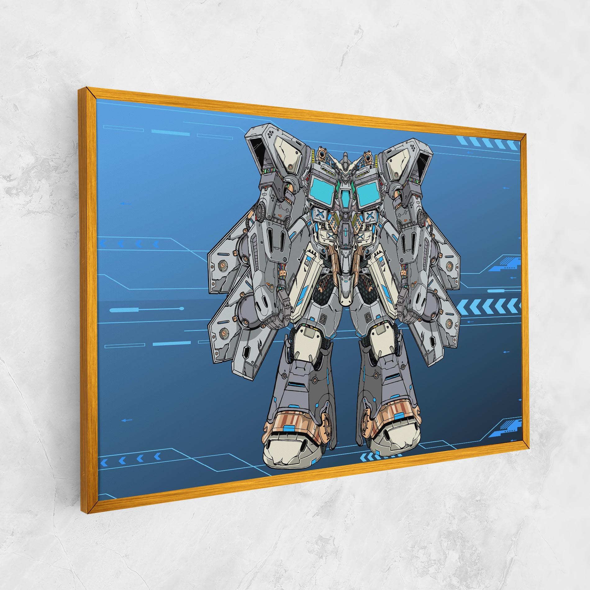 Tablou Canvas Blue Grey Robot mockup 1