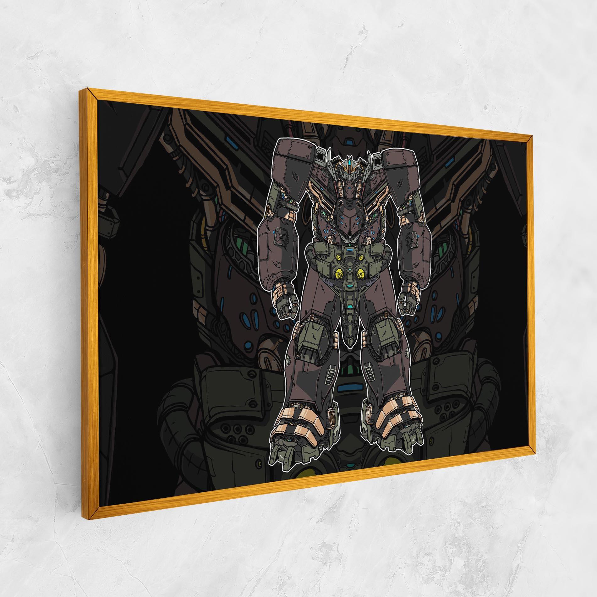 Tablou Canvas Brown Grey Robot mockup 1