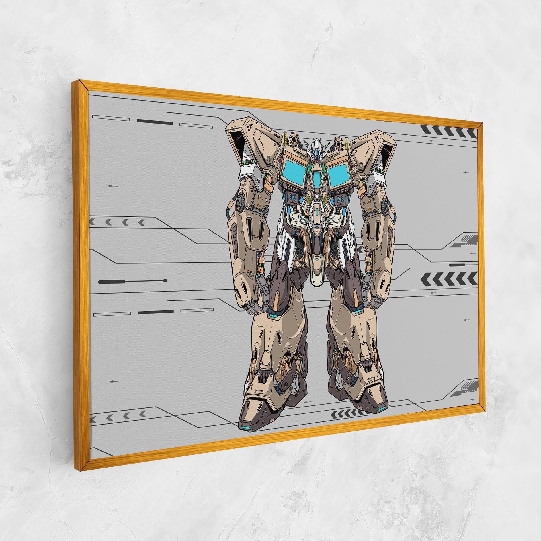 Tablou Canvas Cream Blue Robot mockup 1