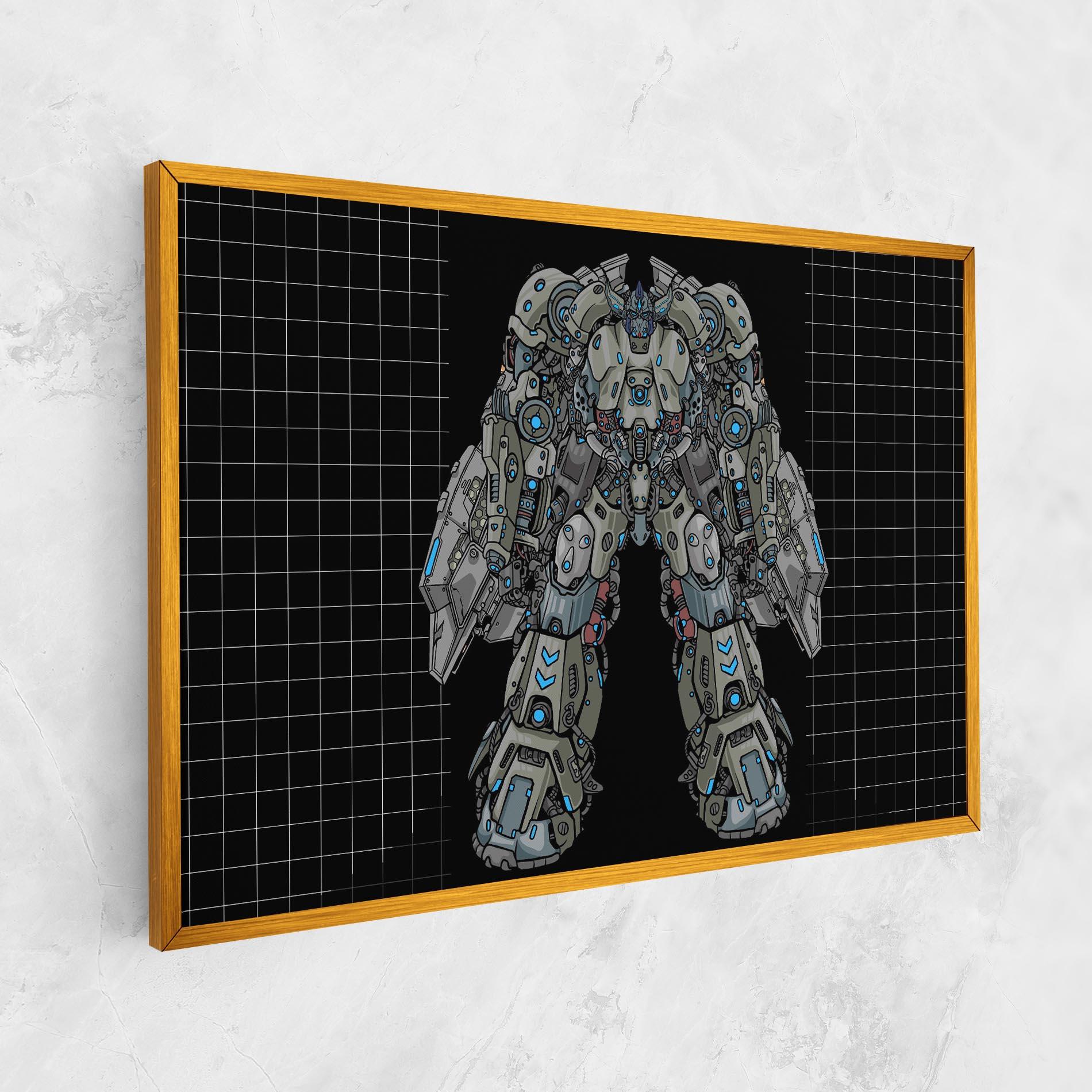 Tablou Canvas Grey Blue Robot mockup 1