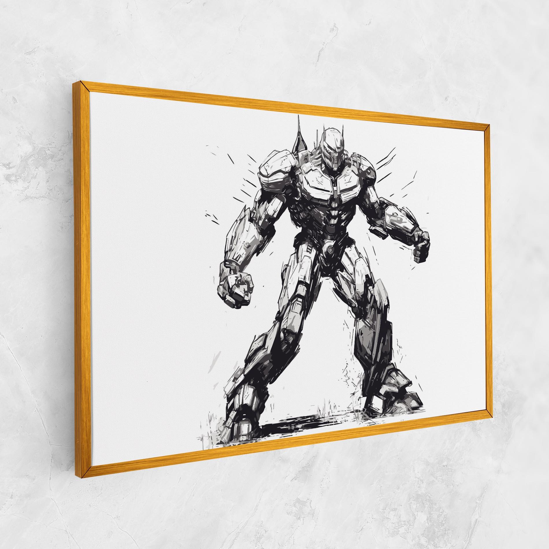 Tablou Canvas Grey White Robot mockup 1