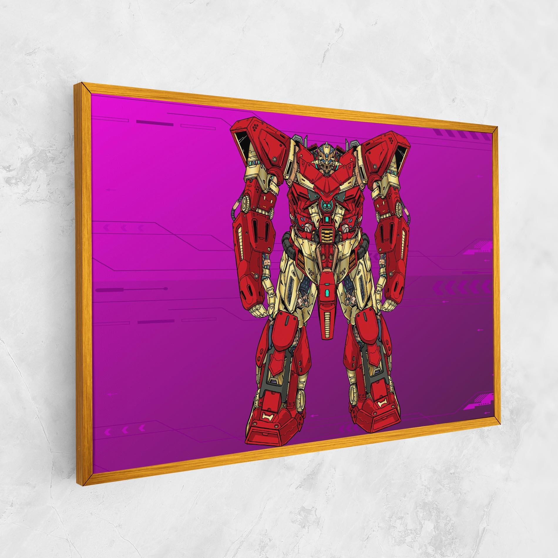 Tablou Canvas Red Cream Robot mockup 1