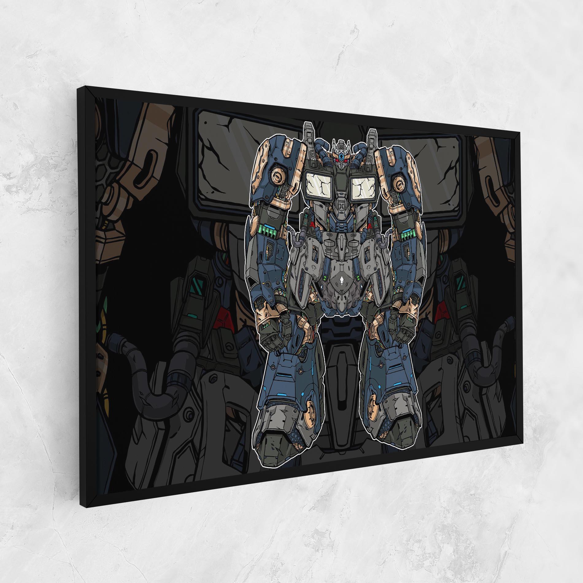 Tablou Canvas Blue Green Robot mockup 1